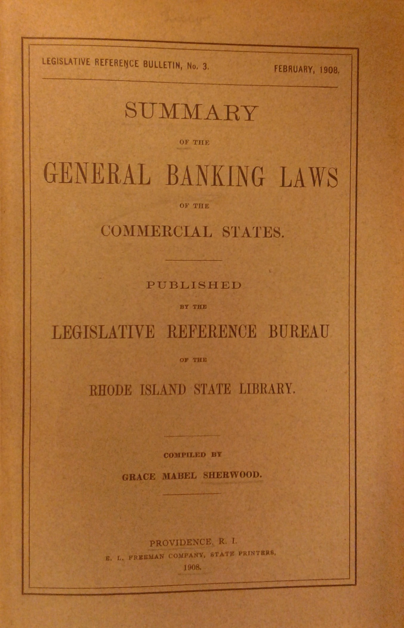 Summary of the general banking laws of the commerc