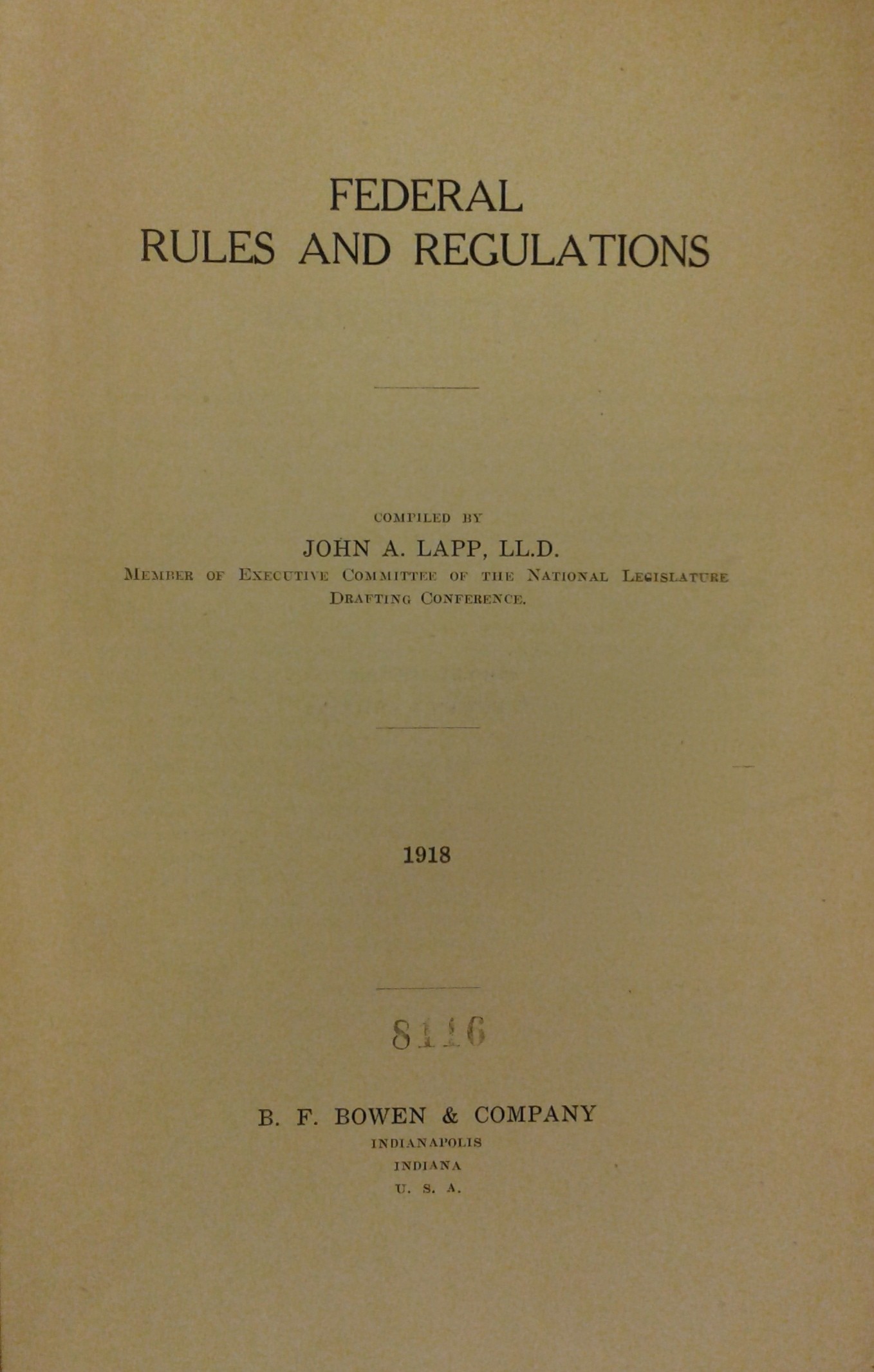 Federal rules and regulations. 