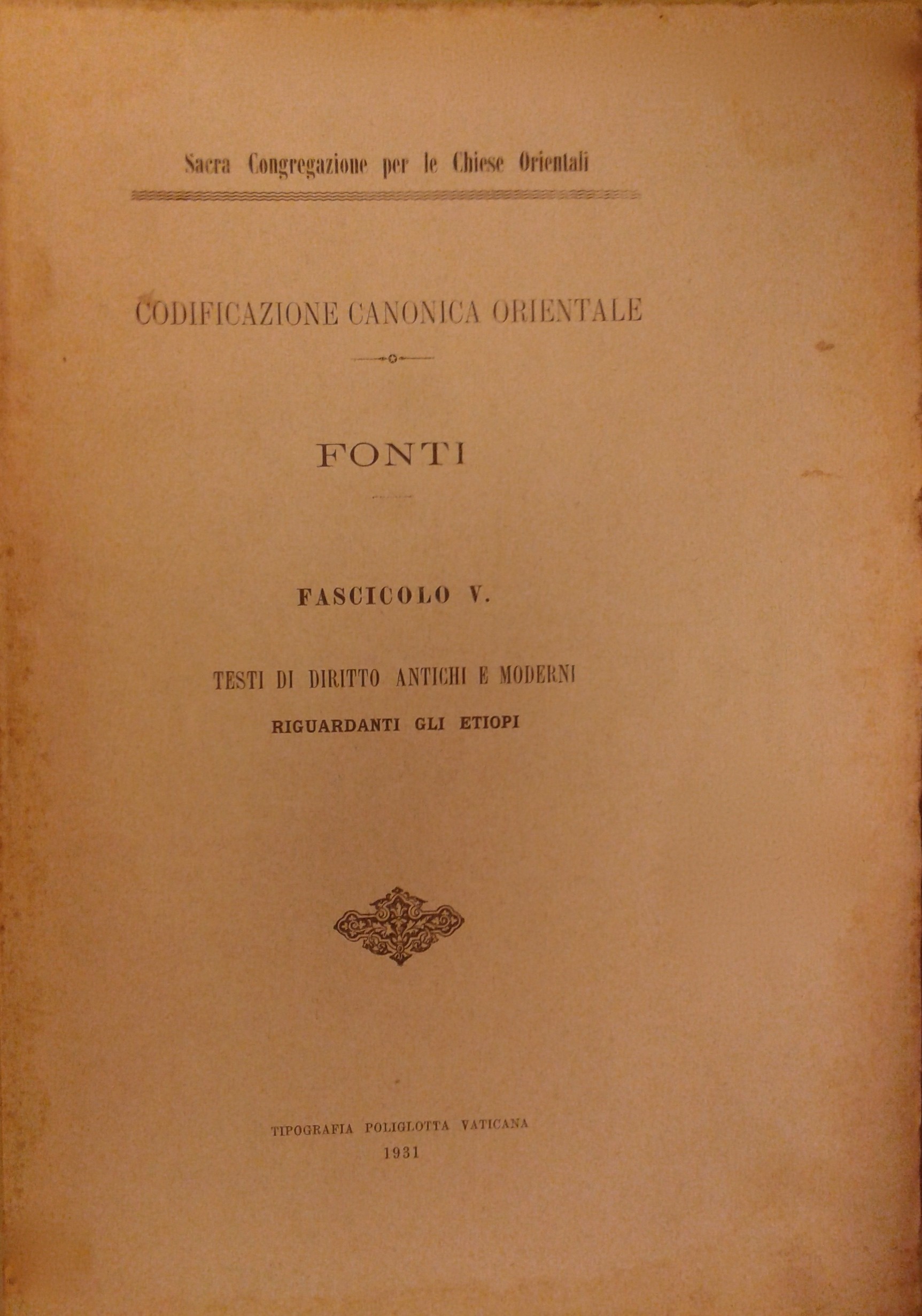 Codificazione canonica orientale. Fonti. 