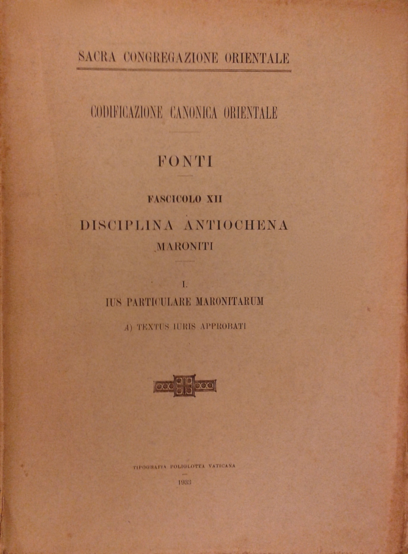 Codificazione canonica orientale. Fonti. 