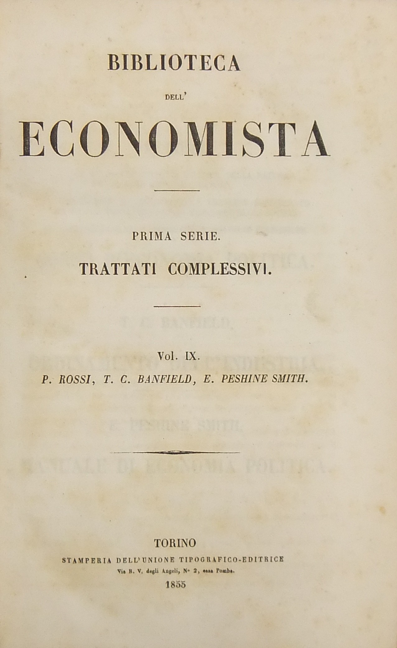 Del metodo in economia politica della natura e definizione del lavoro (Rossi). 