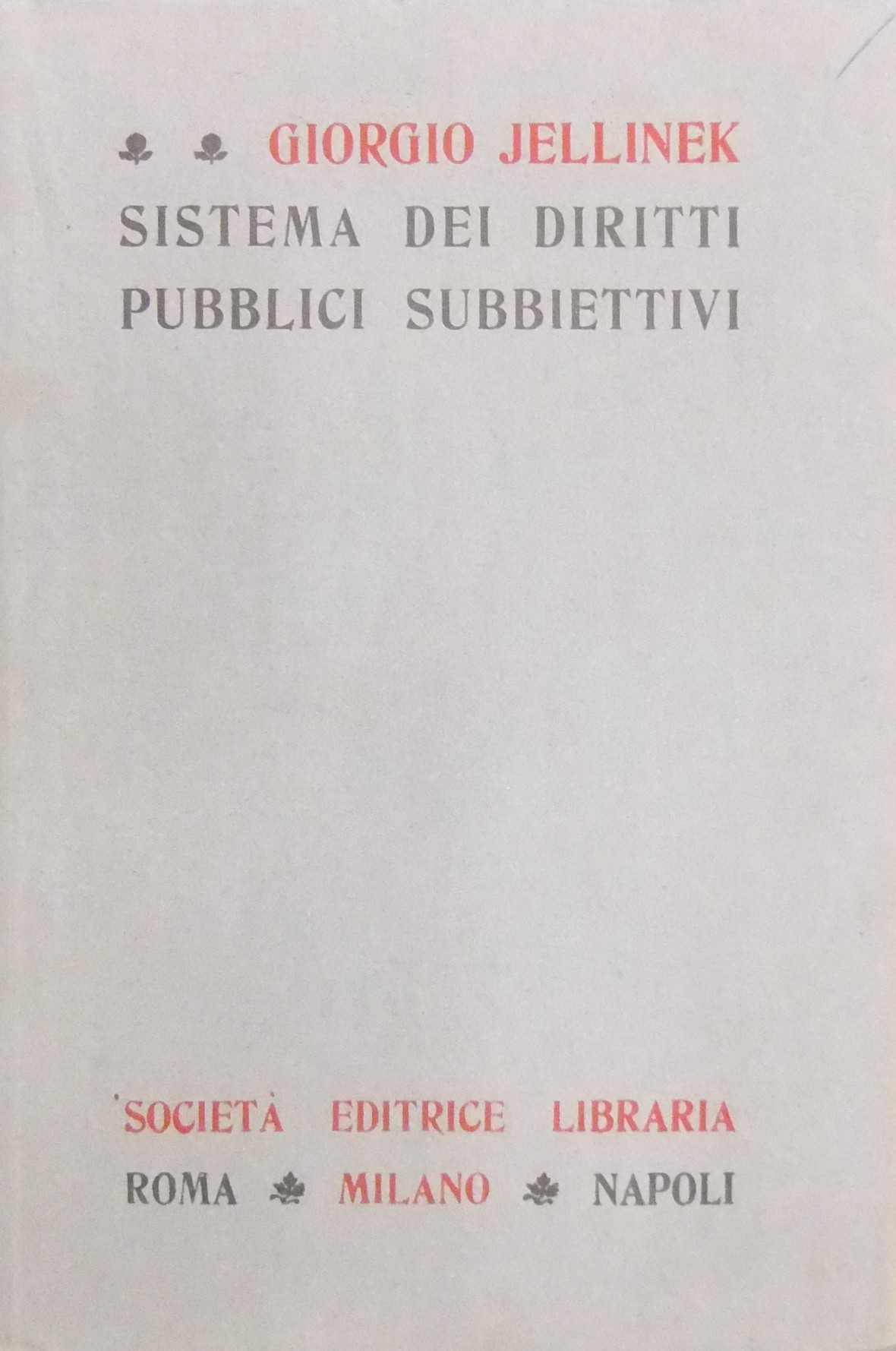 Sistema dei diritti pubblici subbiettivi.