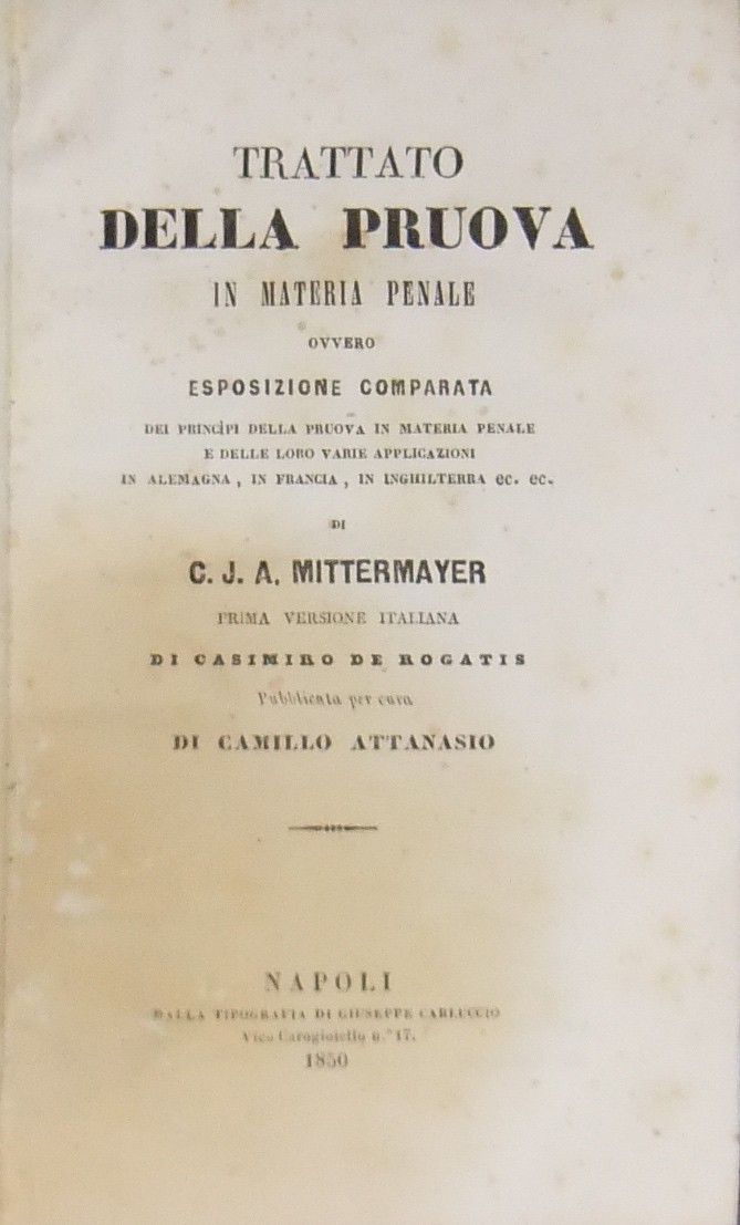 Trattato della pruova in materia penale