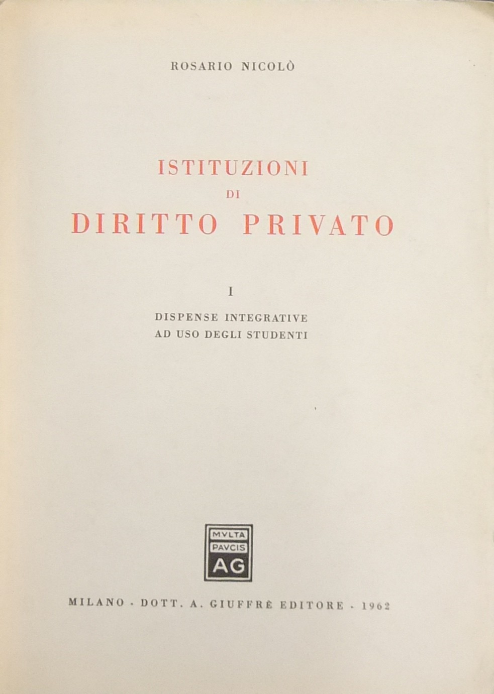 Istituzioni di diritto privato.