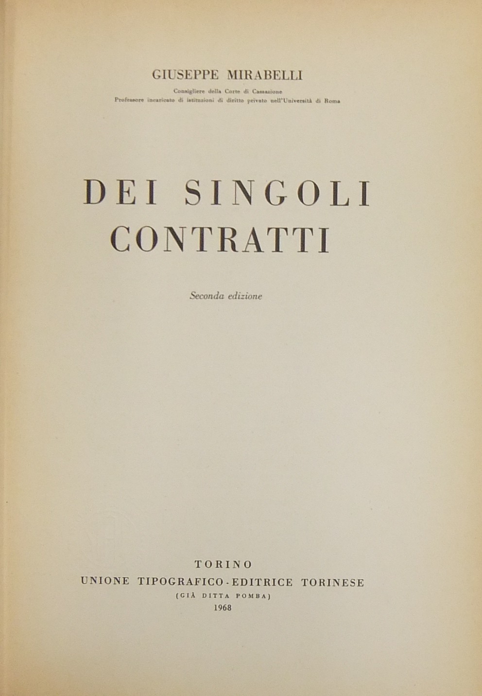 Dei singoli contratti