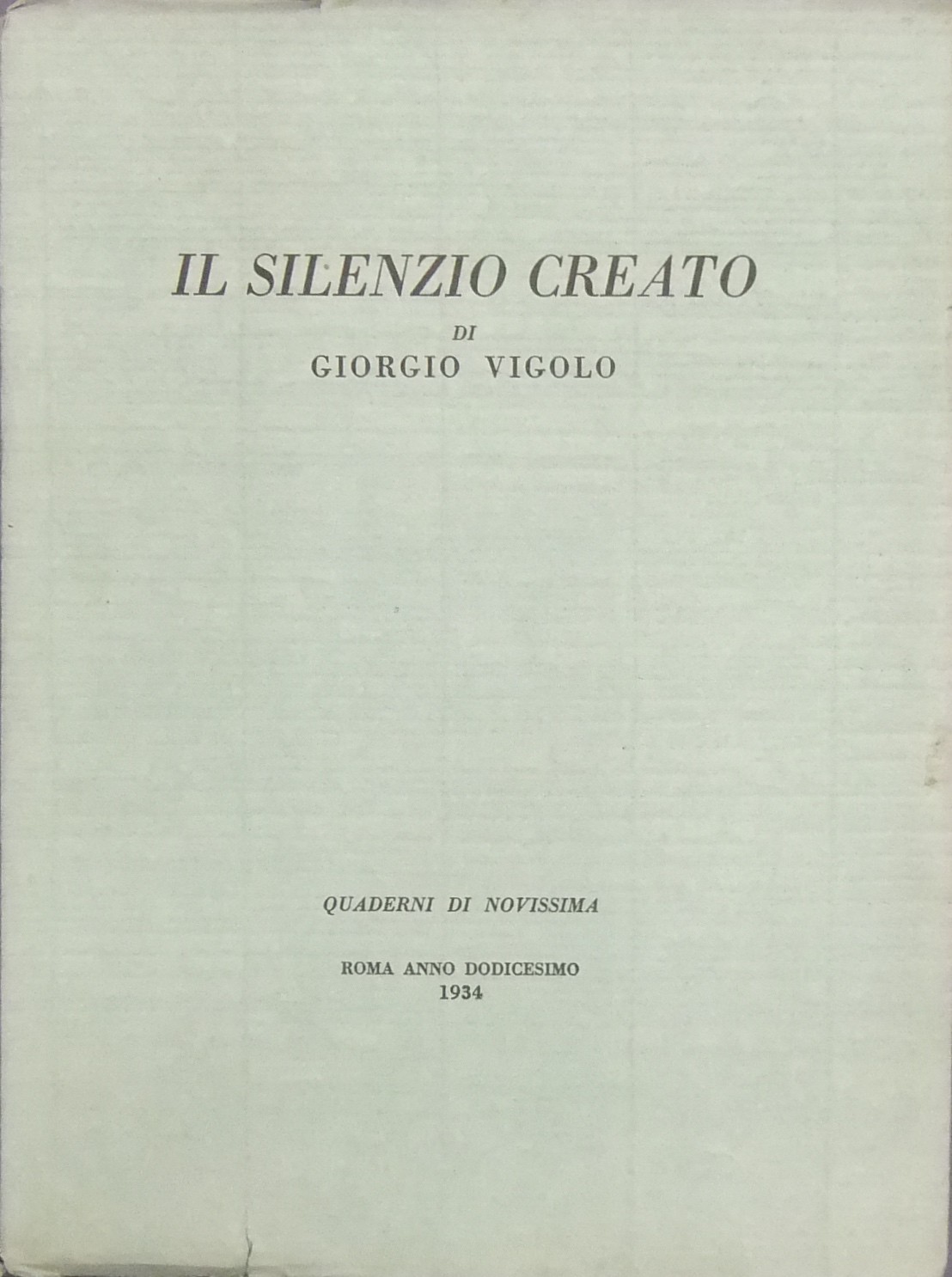 Il silenzio creato