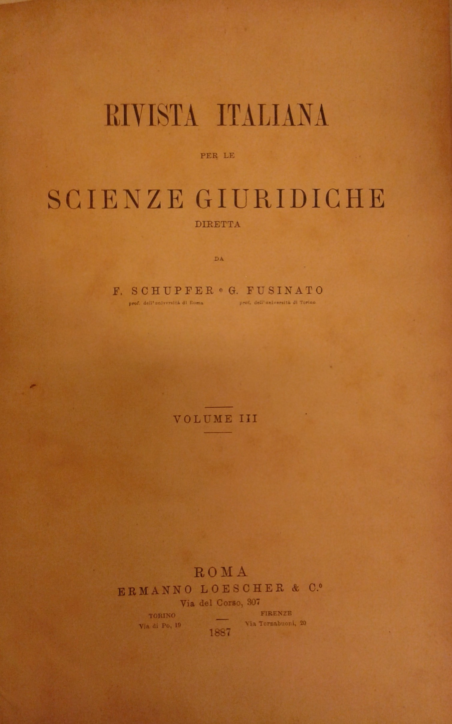Rivista italiana per le scienze giuridiche.