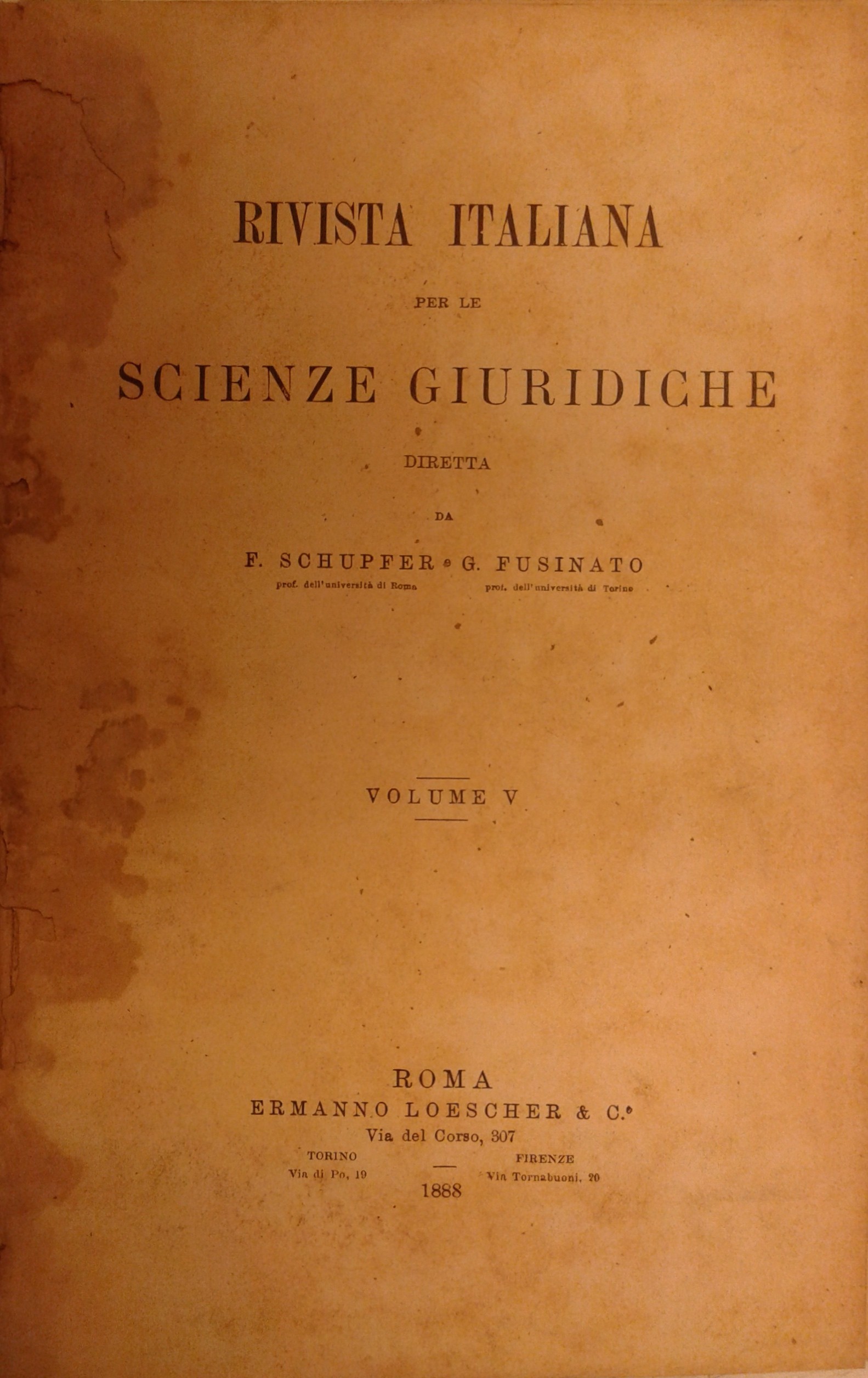 Rivista italiana per le scienze giuridiche.