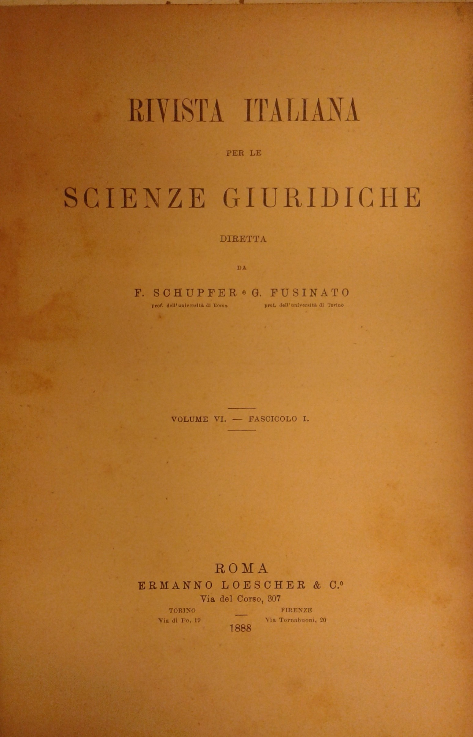 Rivista italiana per le scienze giuridiche.
