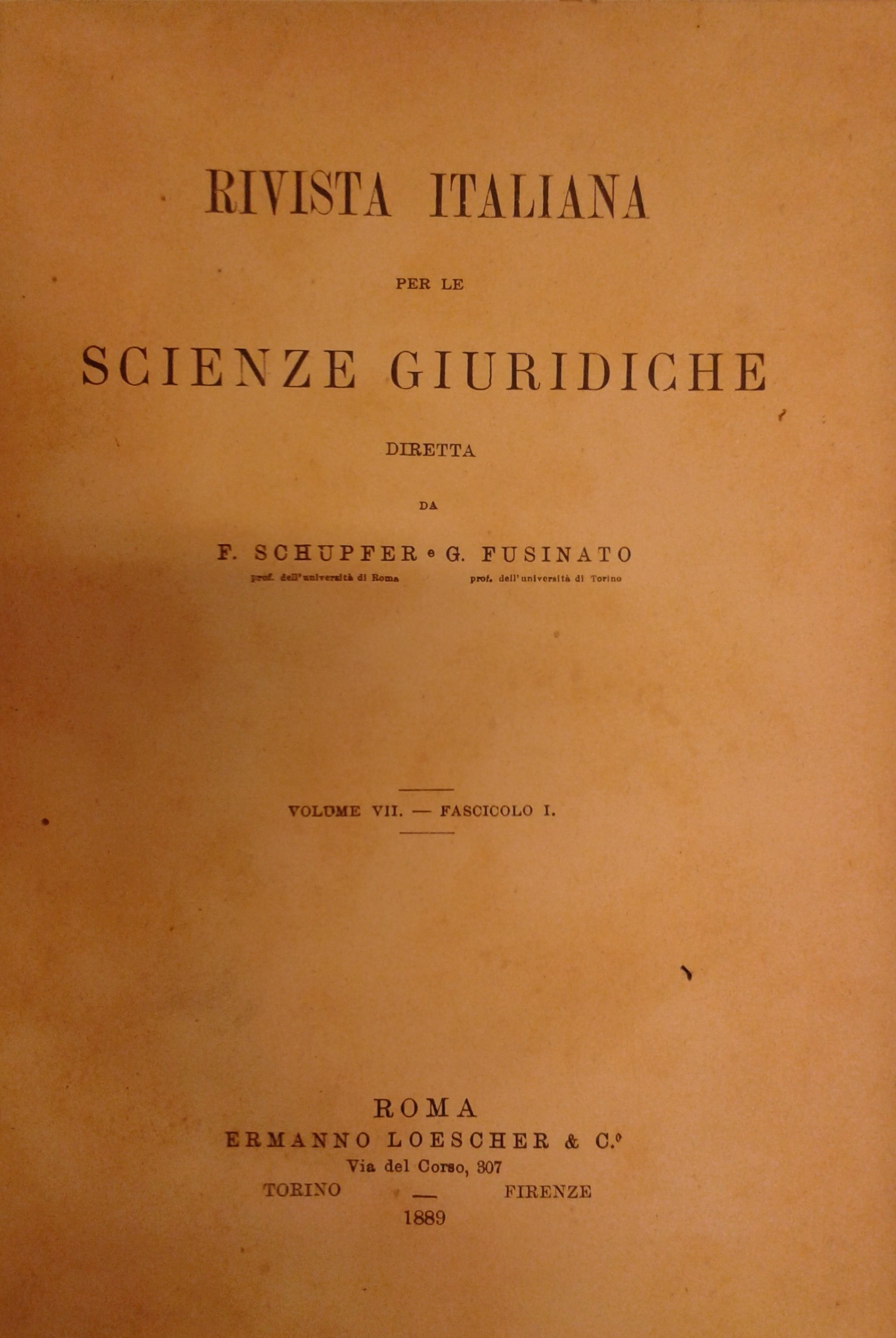 Rivista italiana per le scienze giuridiche.
