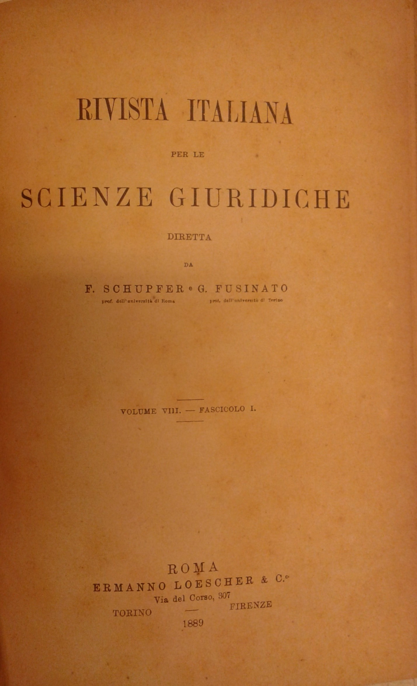 Rivista italiana per le scienze giuridiche.