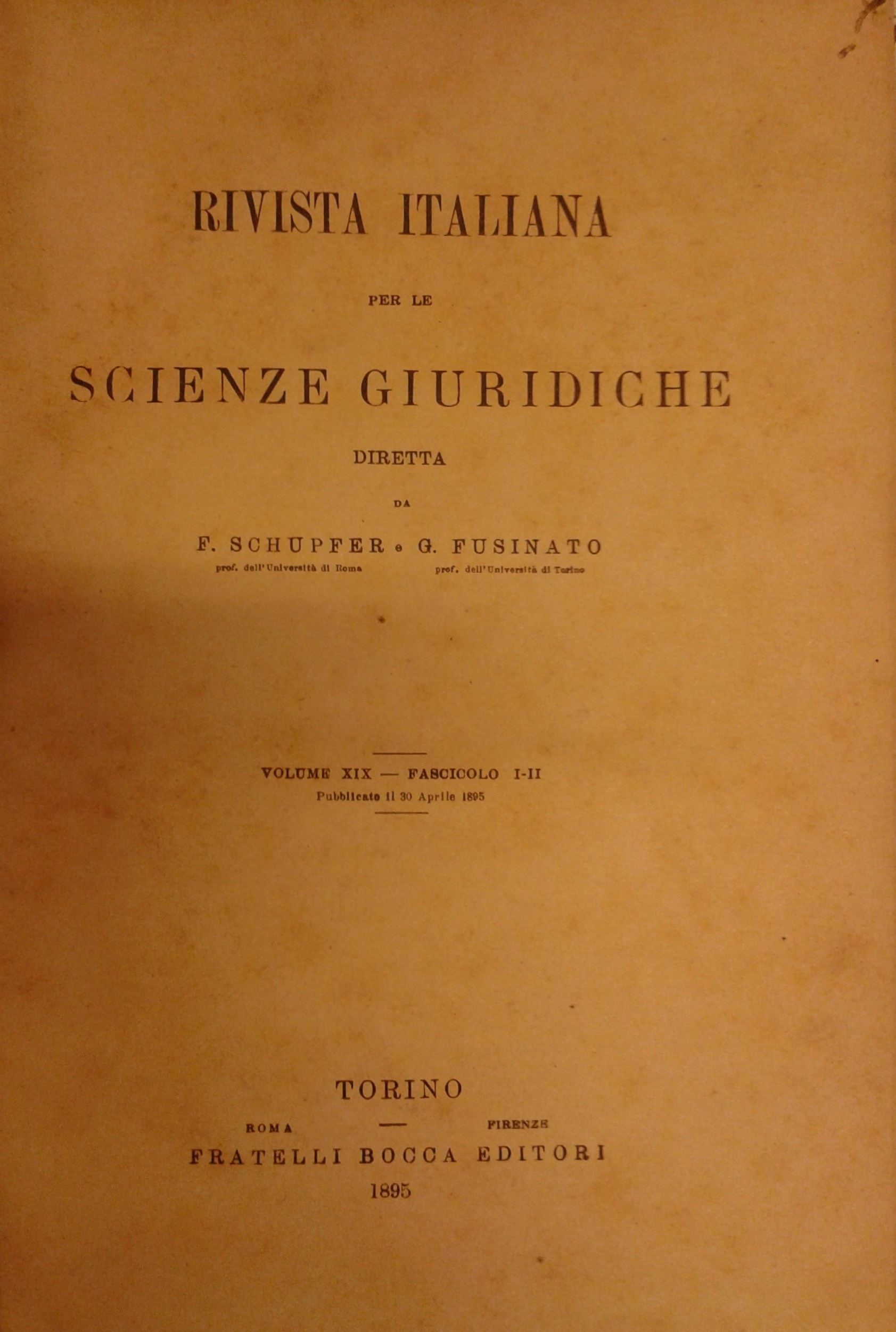 Rivista italiana per le scienze giuridiche.