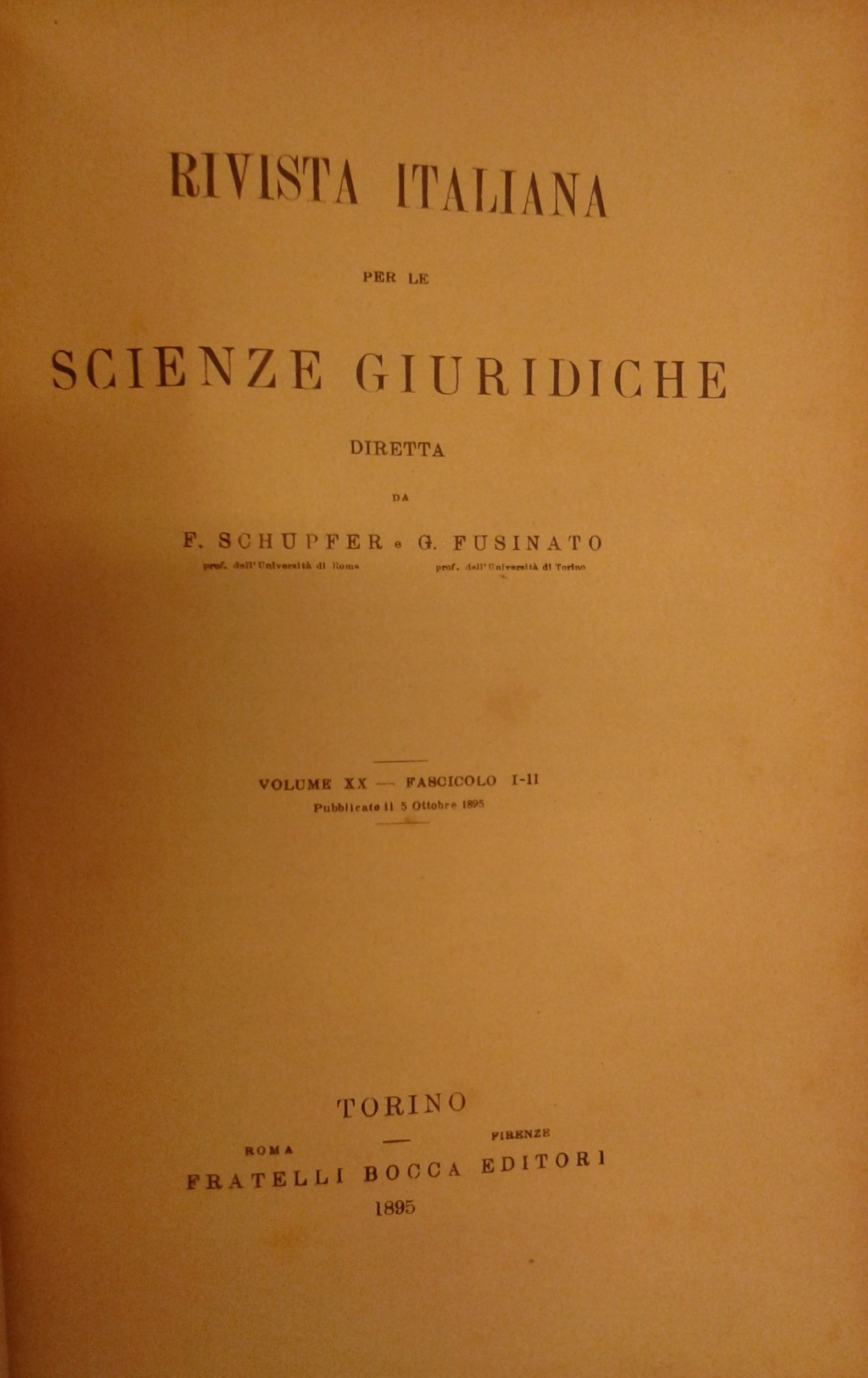 Rivista italiana per le scienze giuridiche.