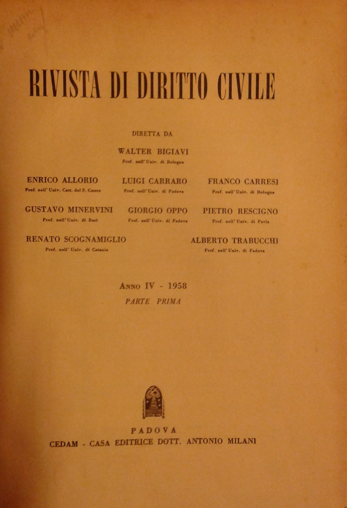 Rivista di diritto civile.