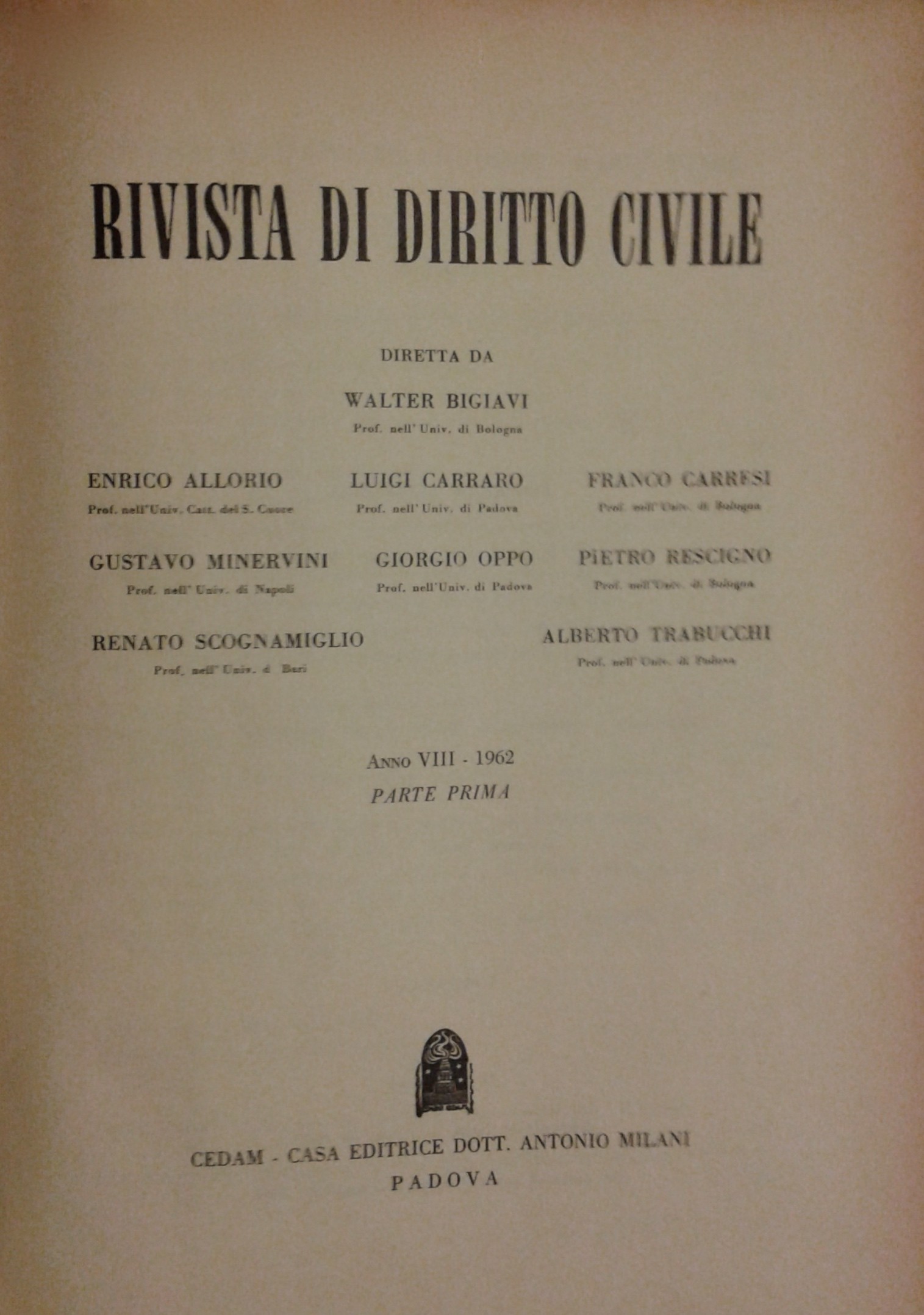 Rivista di diritto civile.