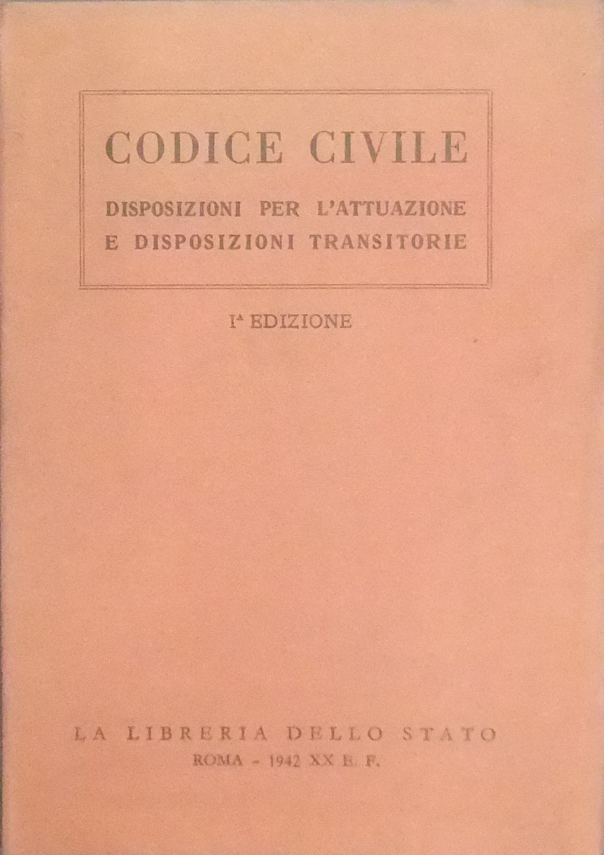 Codice civile. Libro primo.
