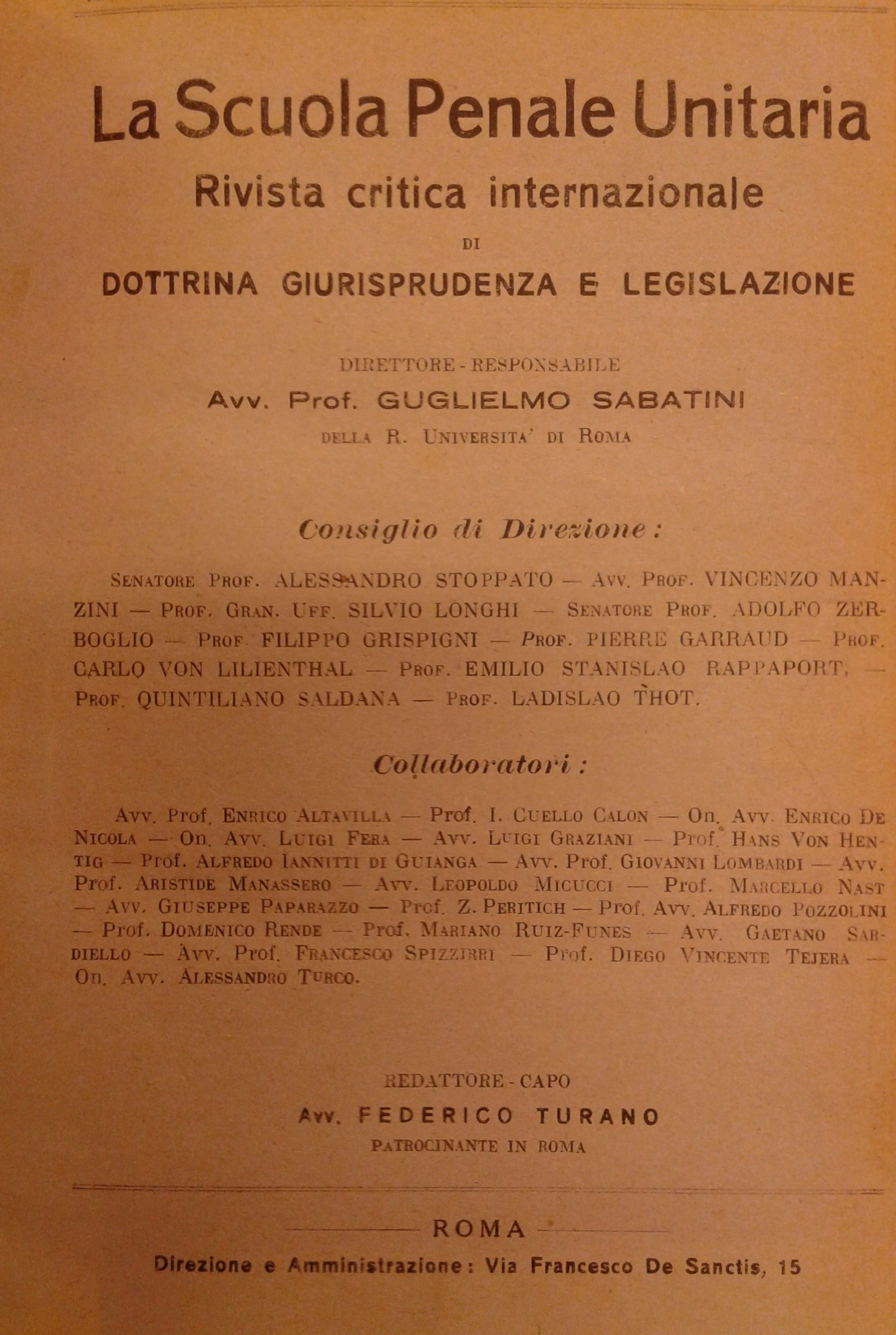 La scuola penale unitaria