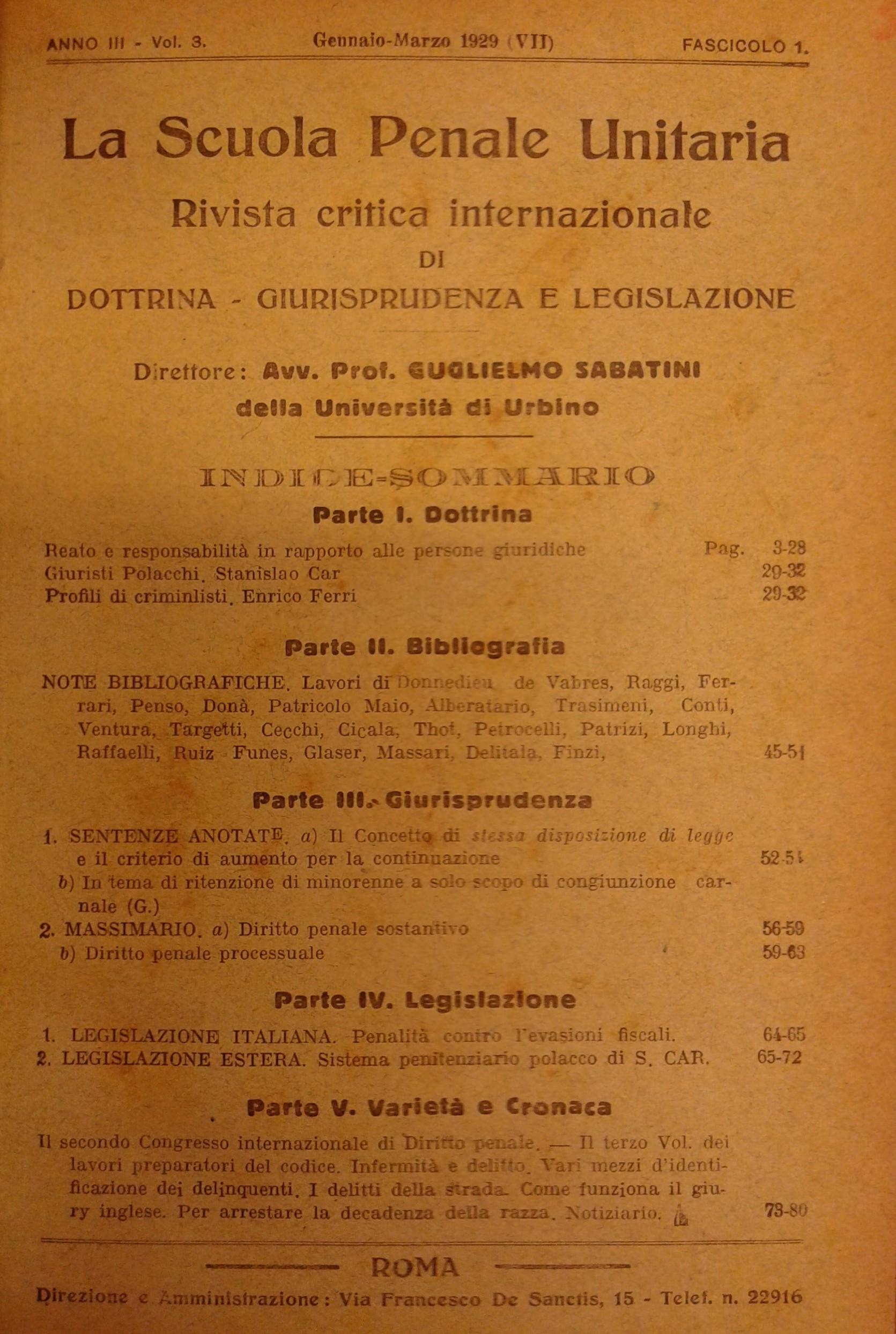 La scuola penale unitaria