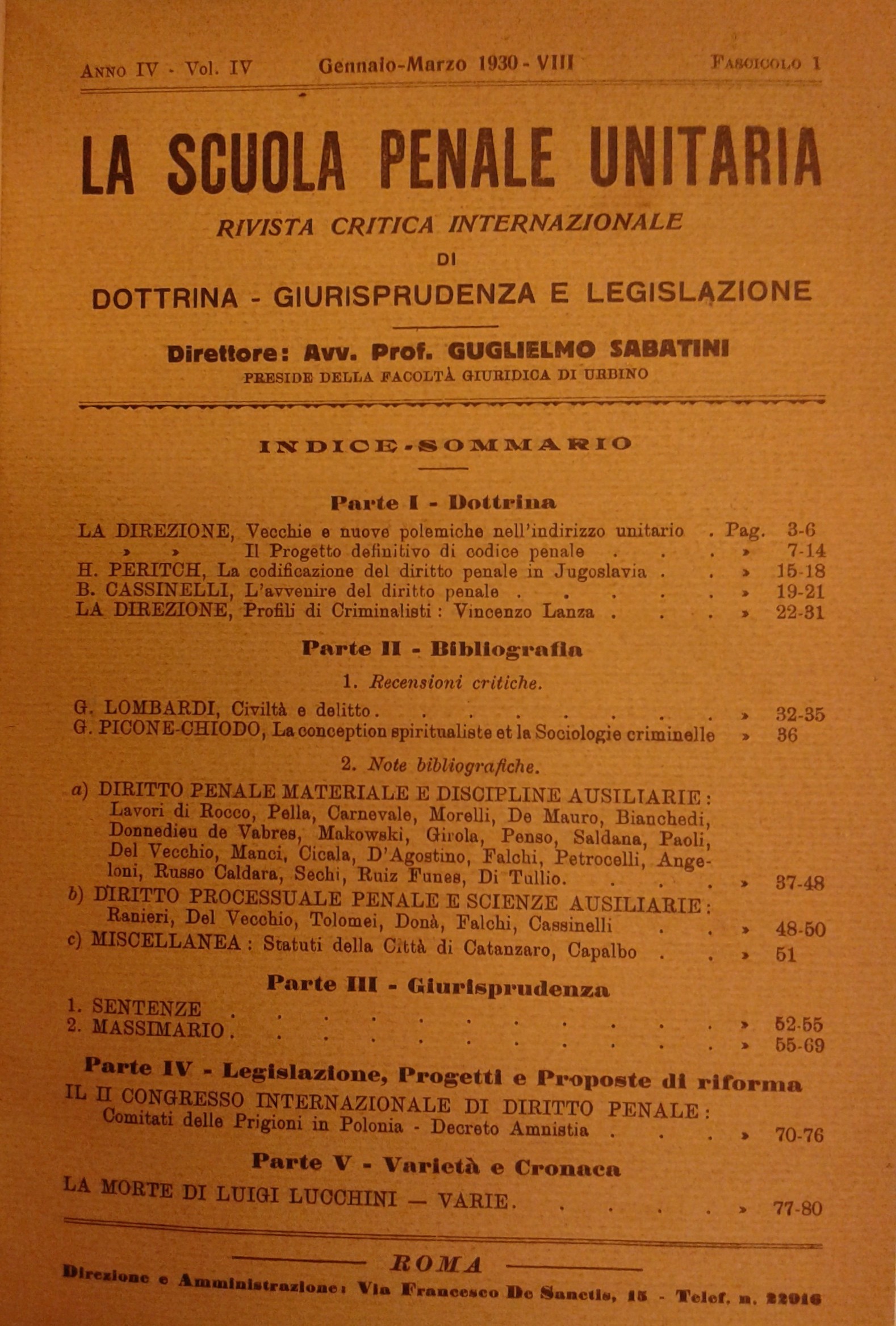 La scuola penale unitaria