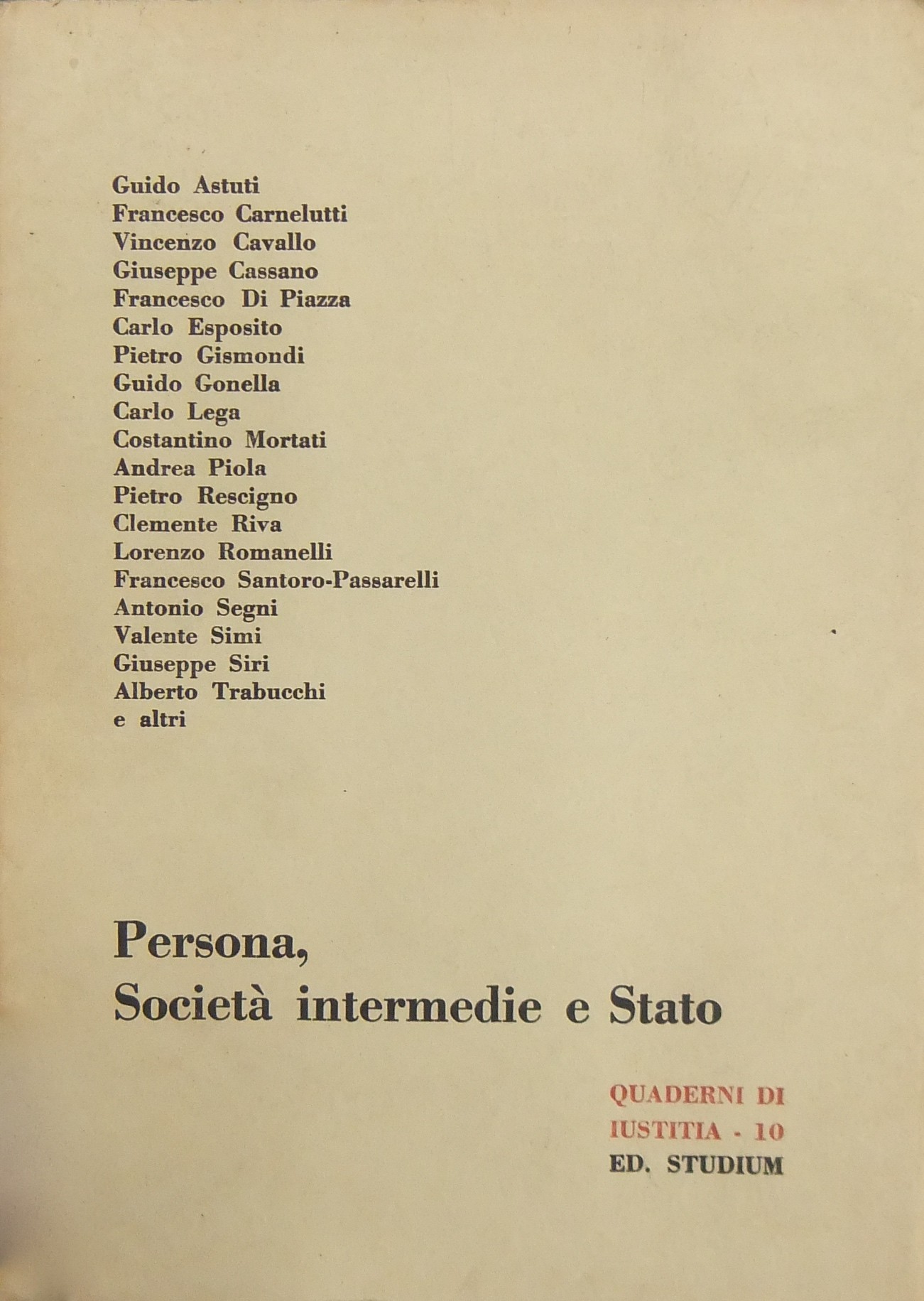 Persona società intermedie e Stato