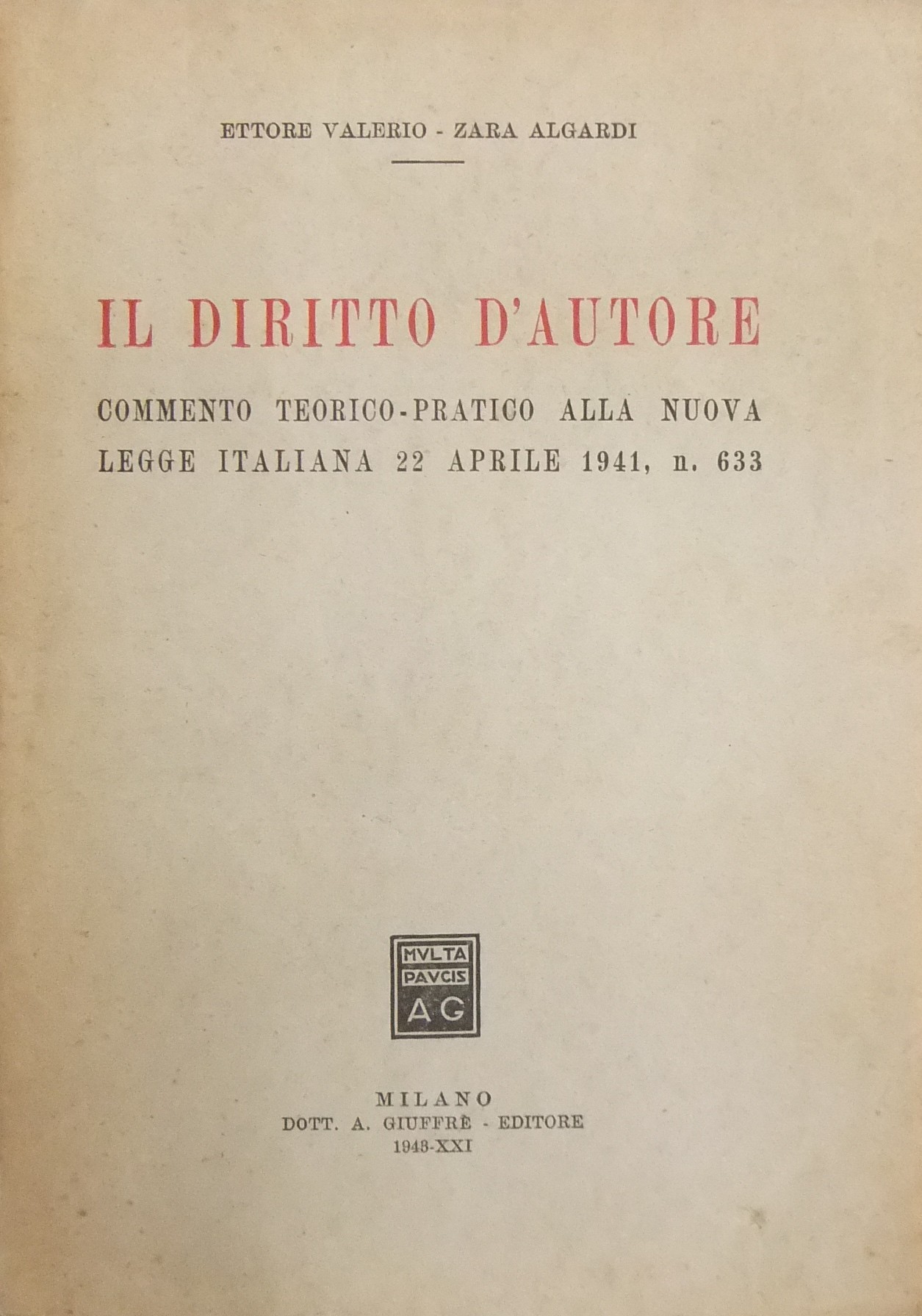 Il diritto d'autore.