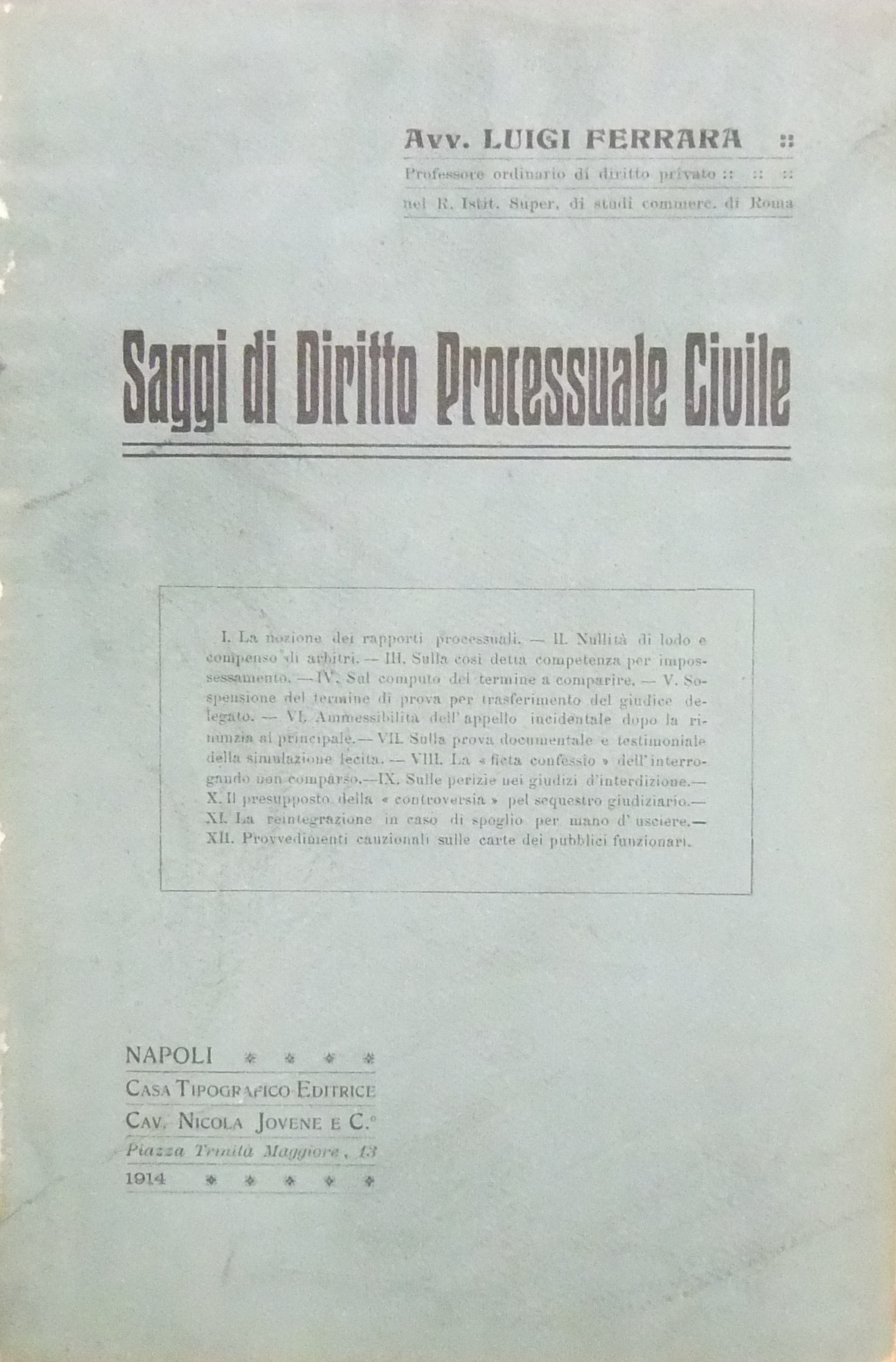 Saggi di diritto processuale civile