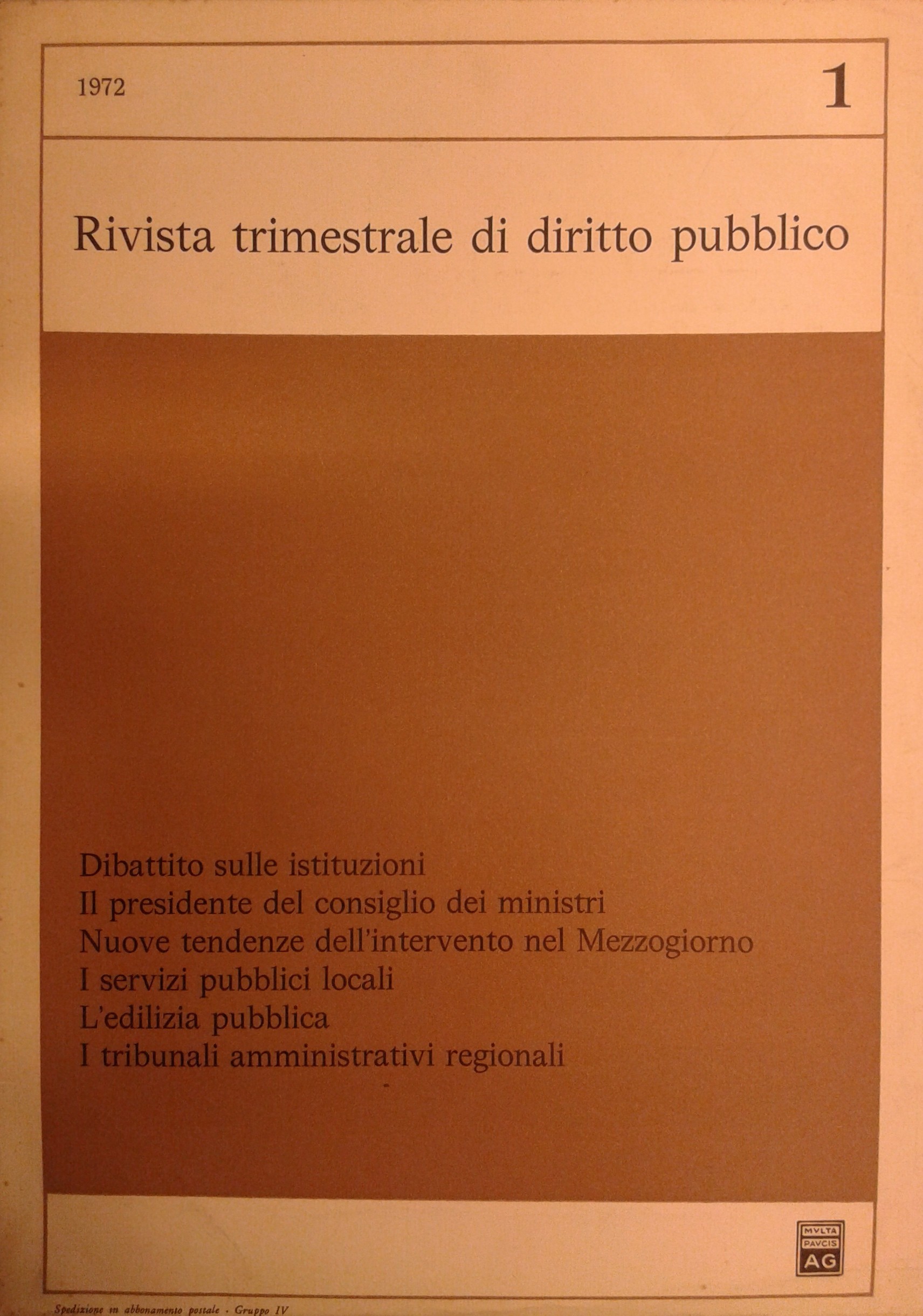 Rivista trimestrale di diritto pubblico.