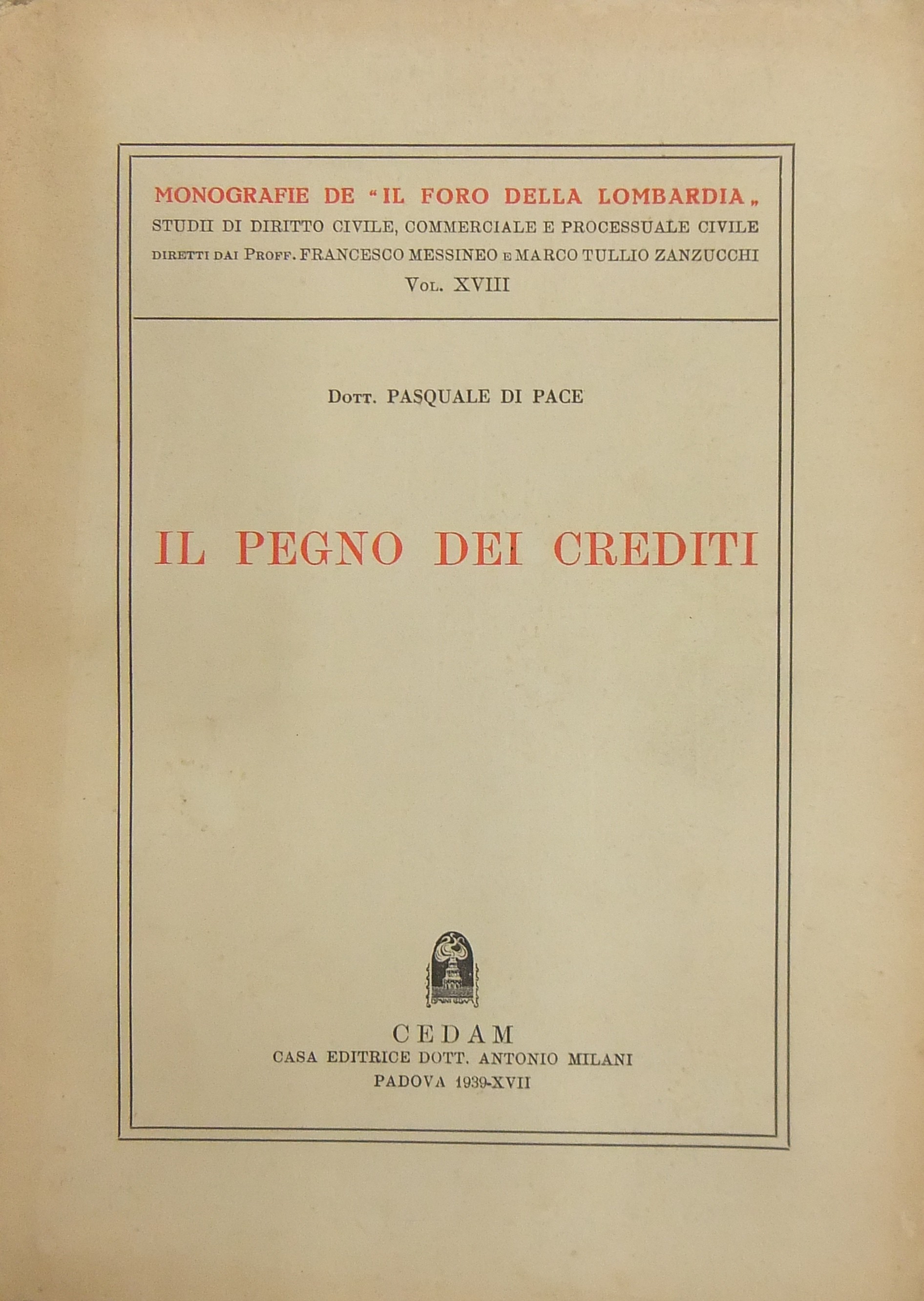 Il pegno dei crediti