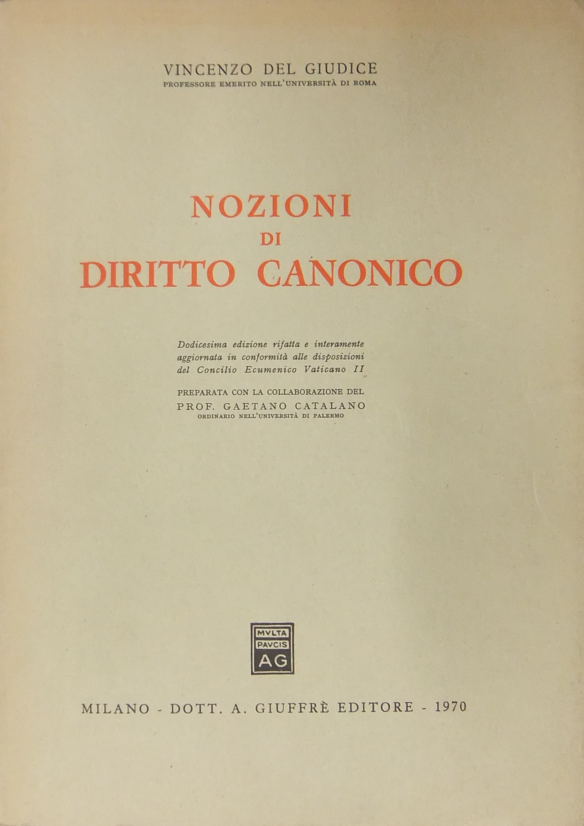 Nozioni di diritto canonico
