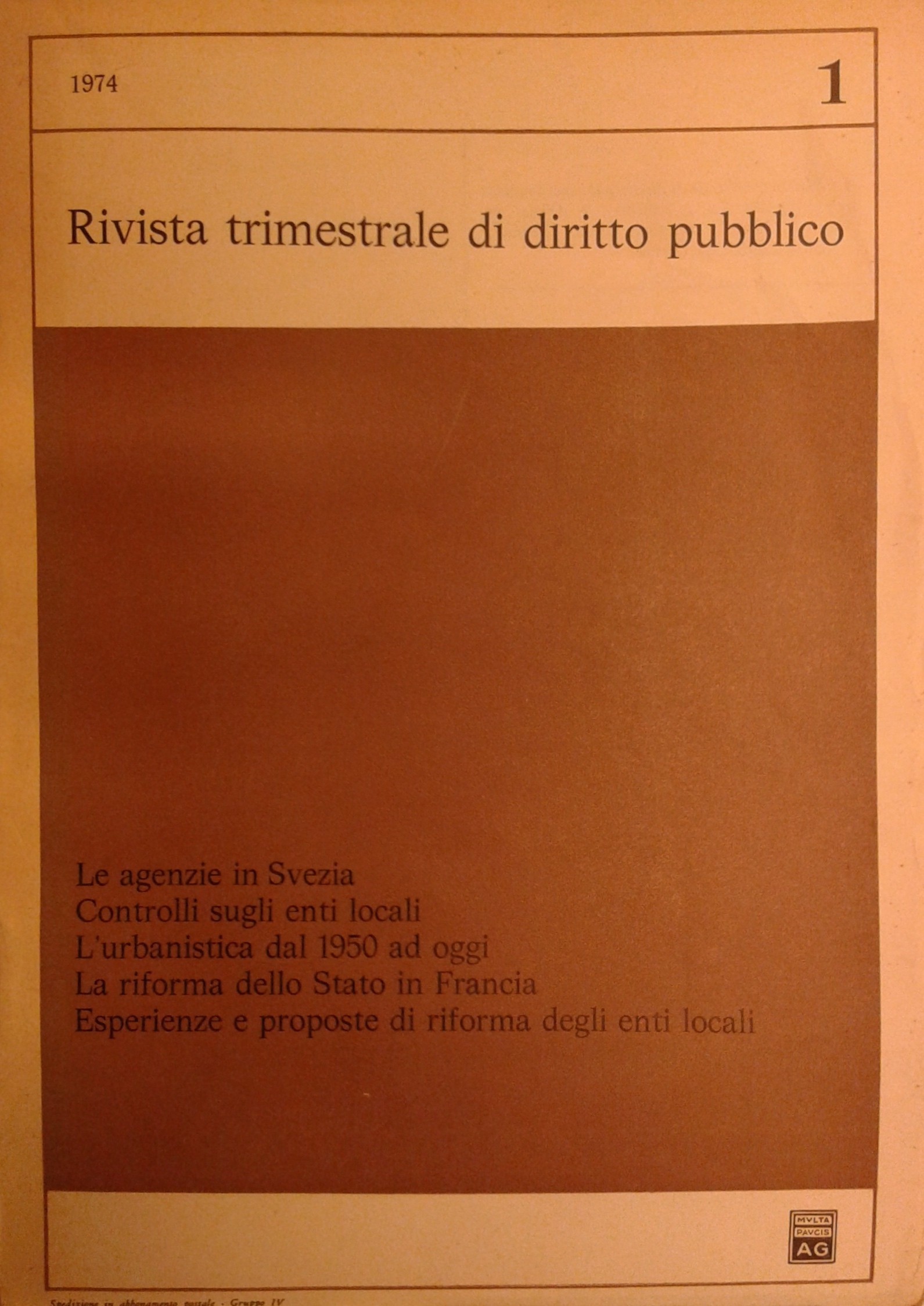 Rivista trimestrale di diritto pubblico.