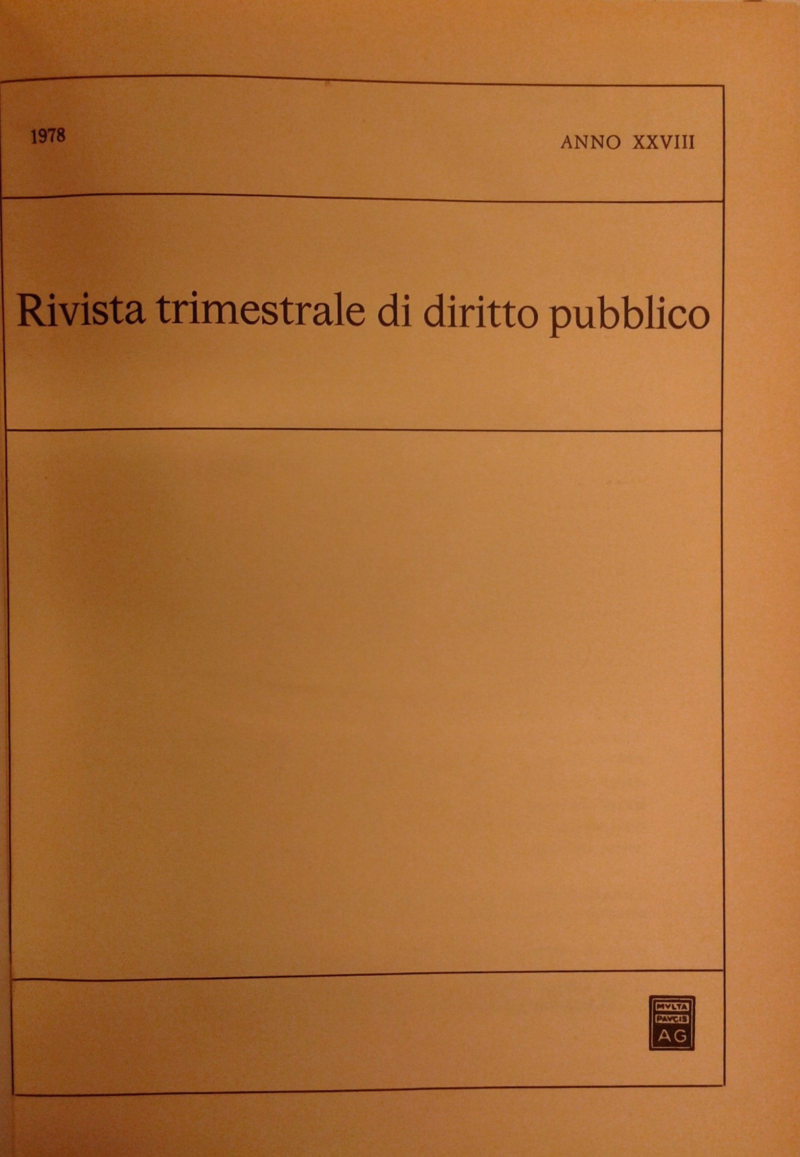 Rivista trimestrale di diritto pubblico.