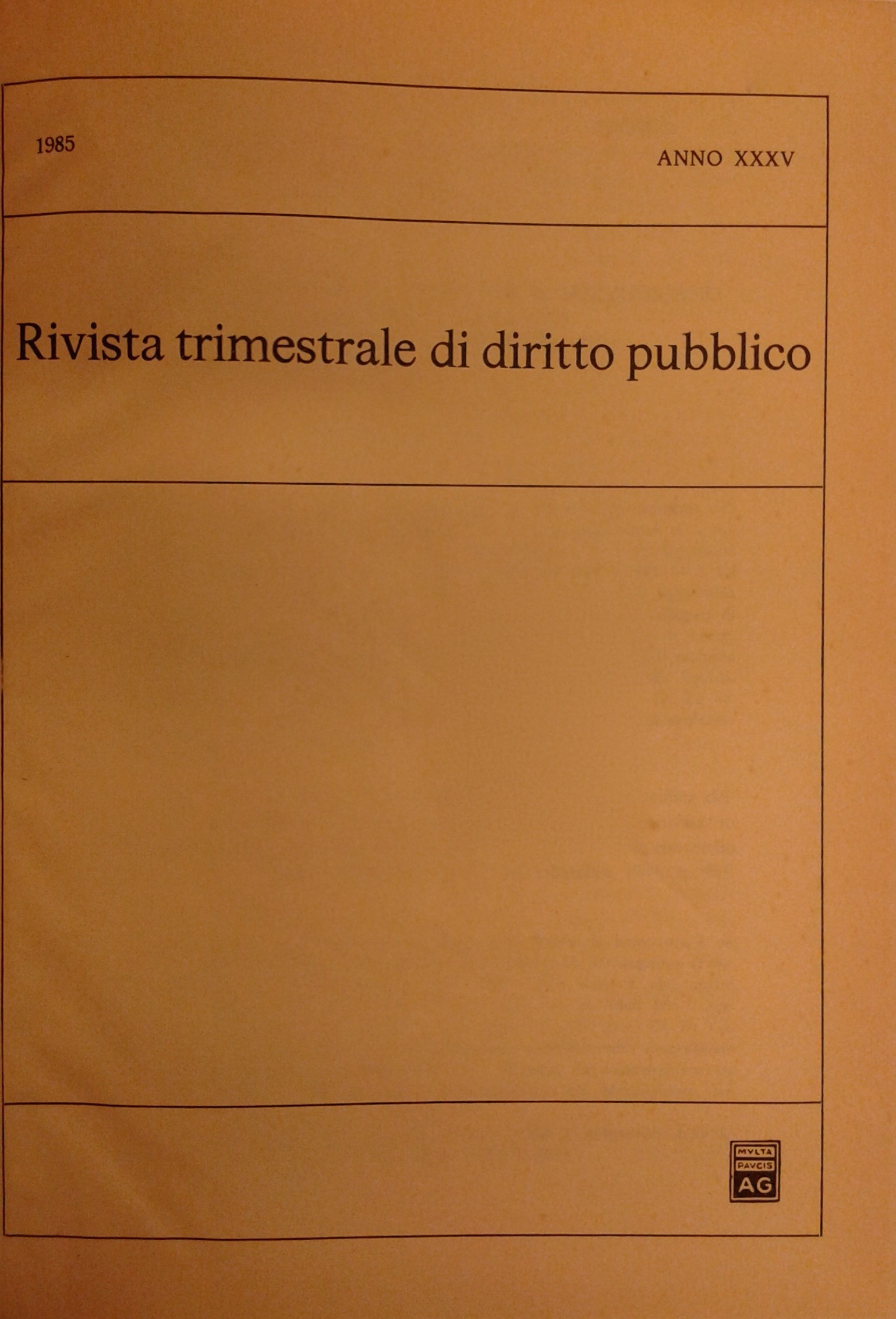 Rivista trimestrale di diritto pubblico.
