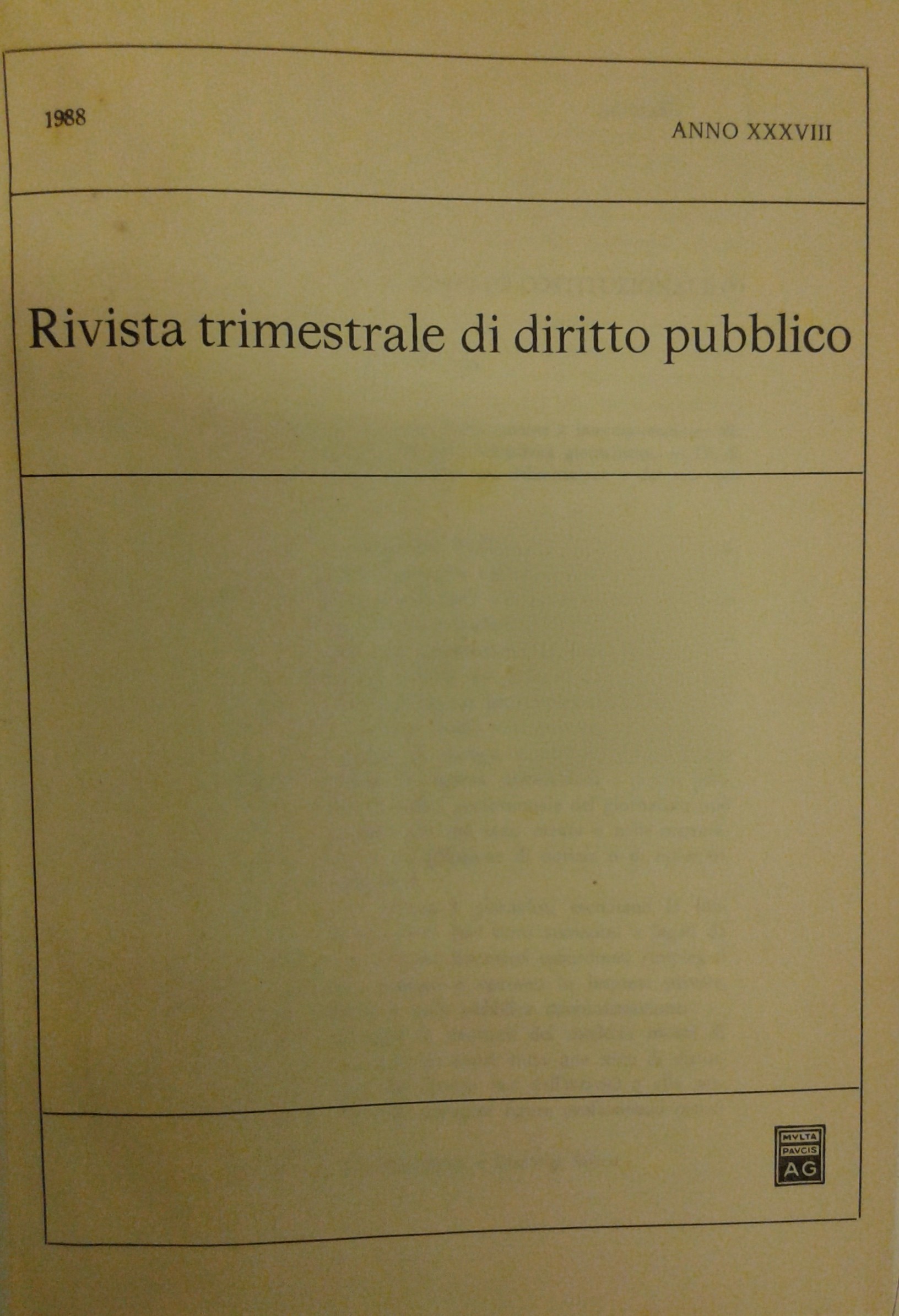 Rivista trimestrale di diritto pubblico.