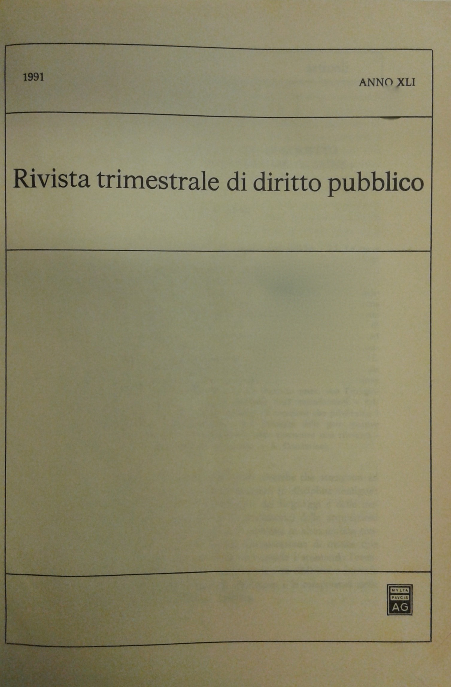 Rivista trimestrale di diritto pubblico.
