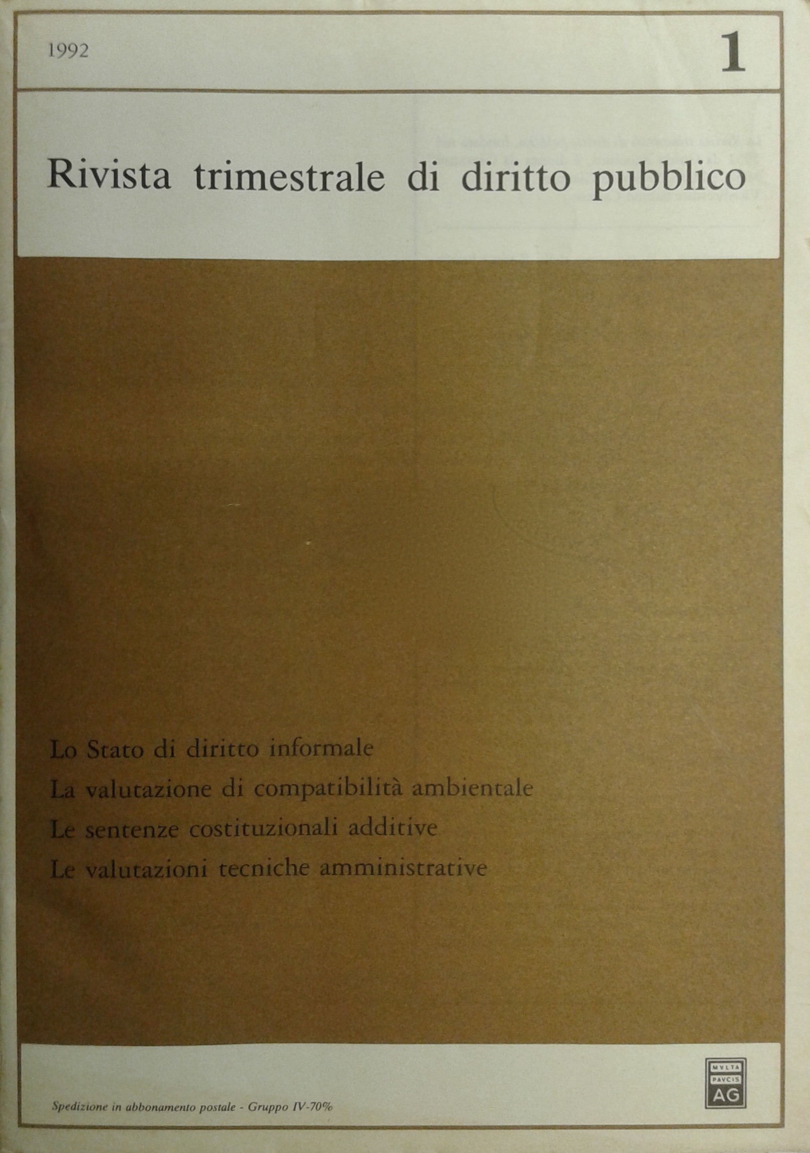 Rivista trimestrale di diritto pubblico.