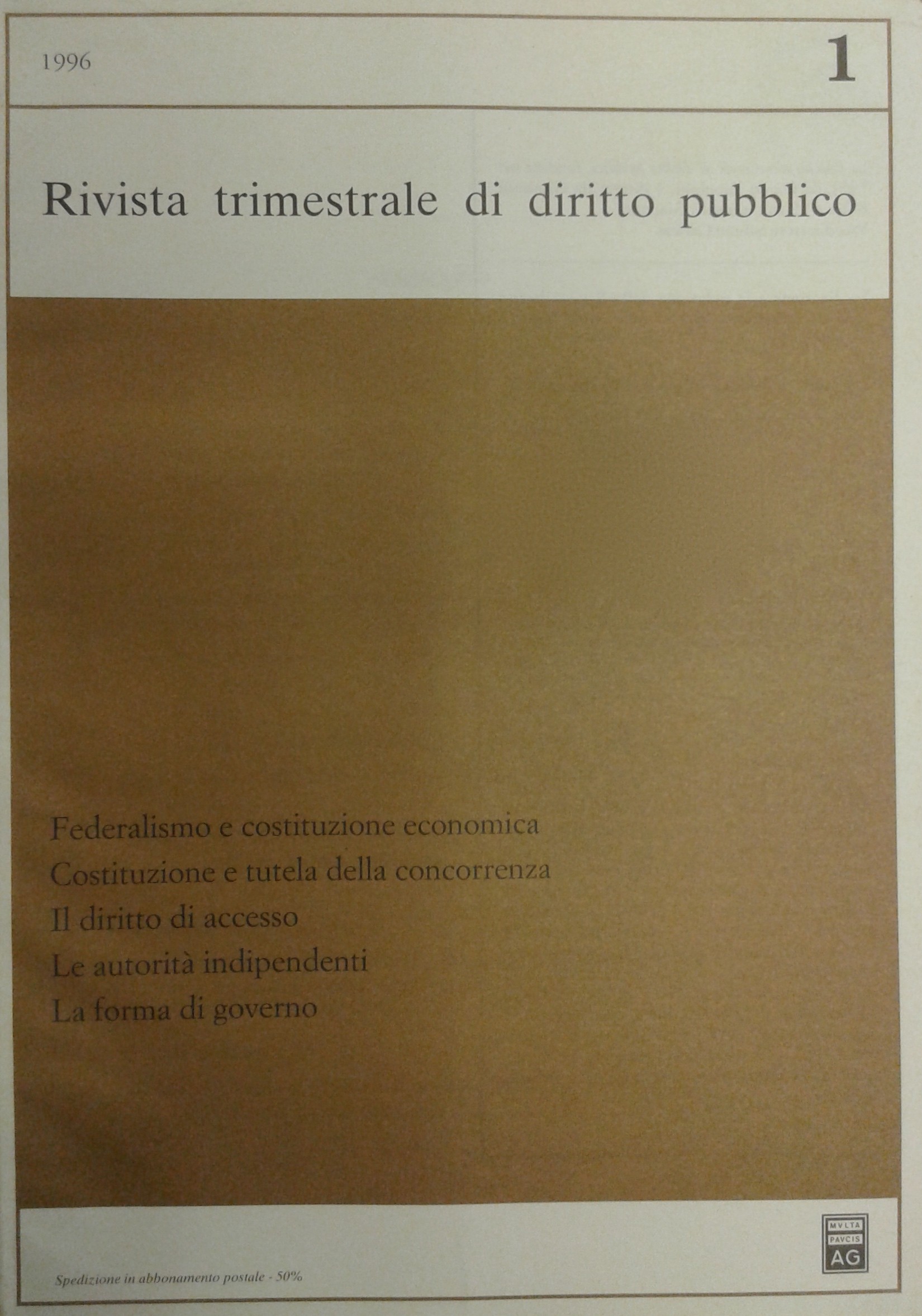 Rivista trimestrale di diritto pubblico.