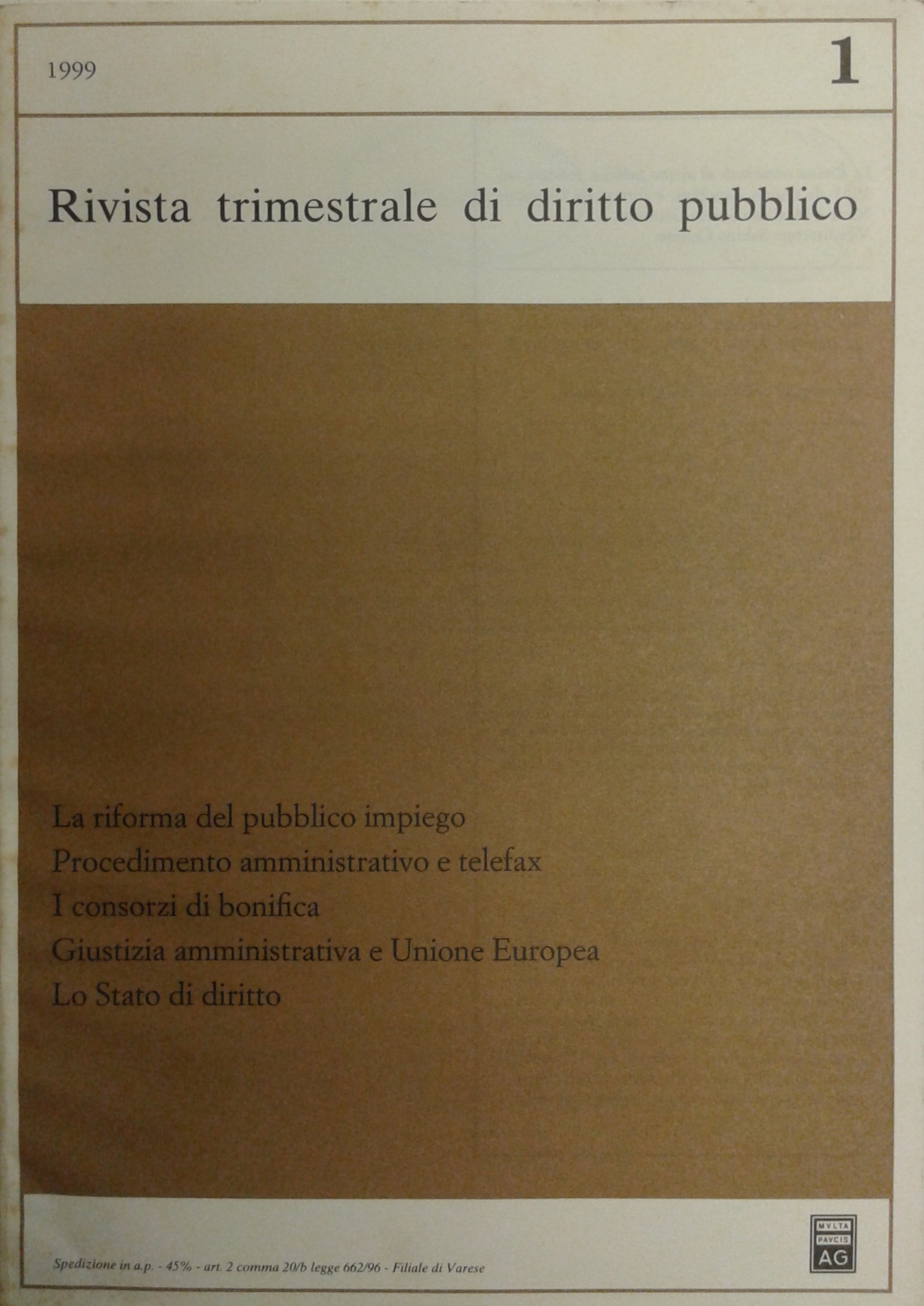 Rivista trimestrale di diritto pubblico.