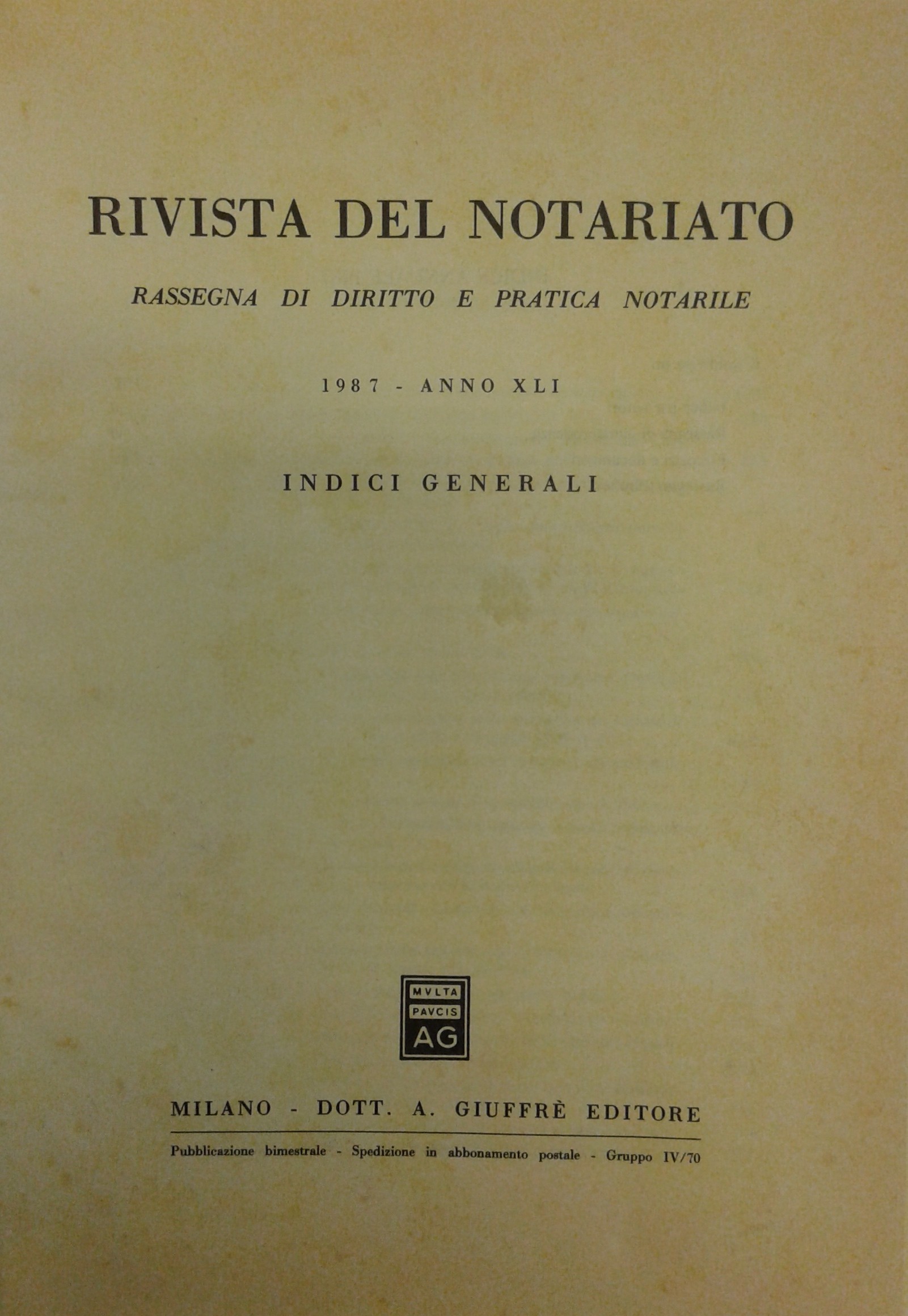 La rivista del Notariato. 