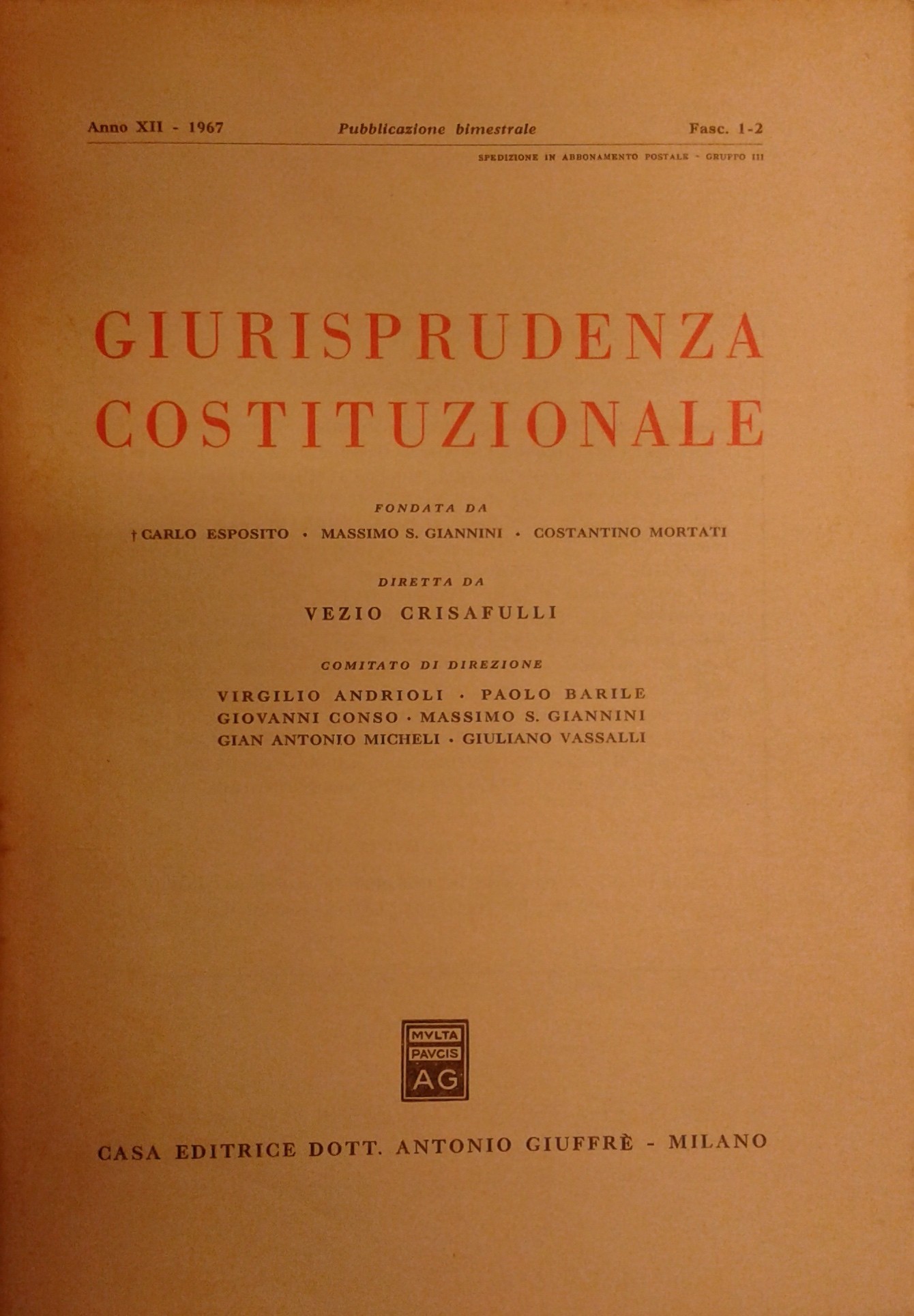 Giurisprudenza Costituzionale. 