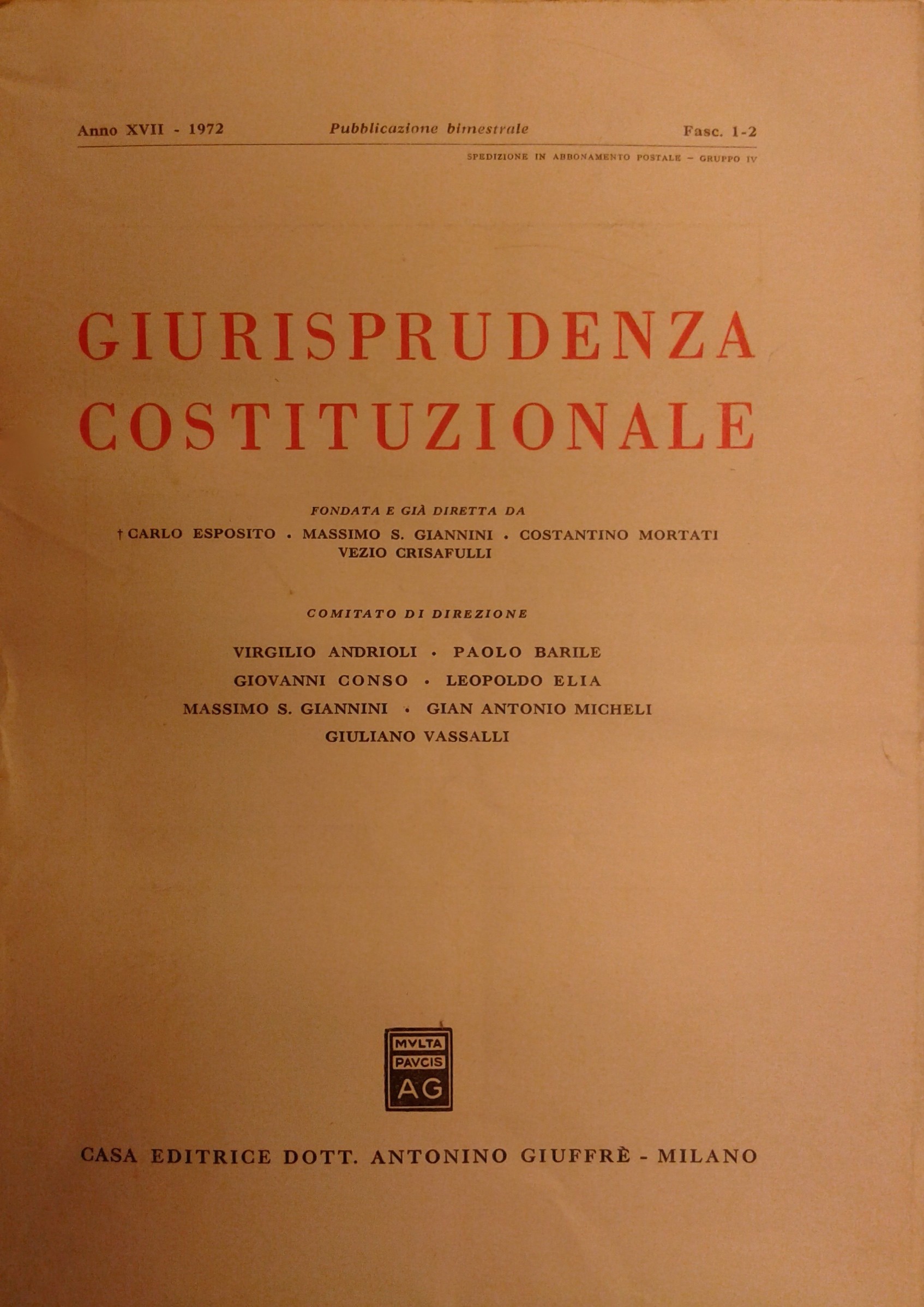 Giurisprudenza Costituzionale. 