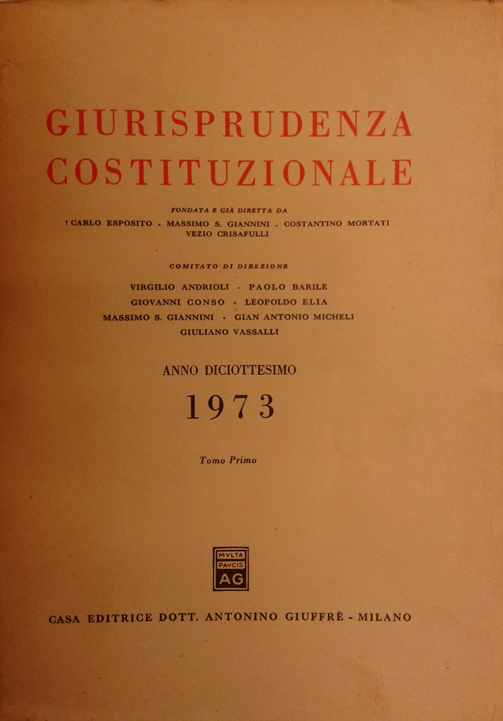 Giurisprudenza Costituzionale. 