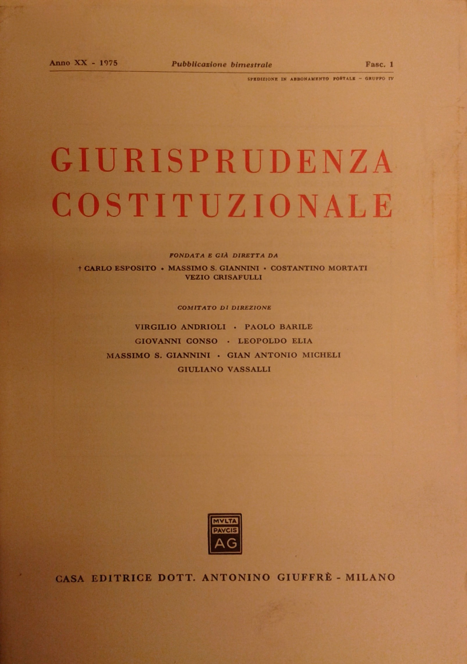 Giurisprudenza Costituzionale. 