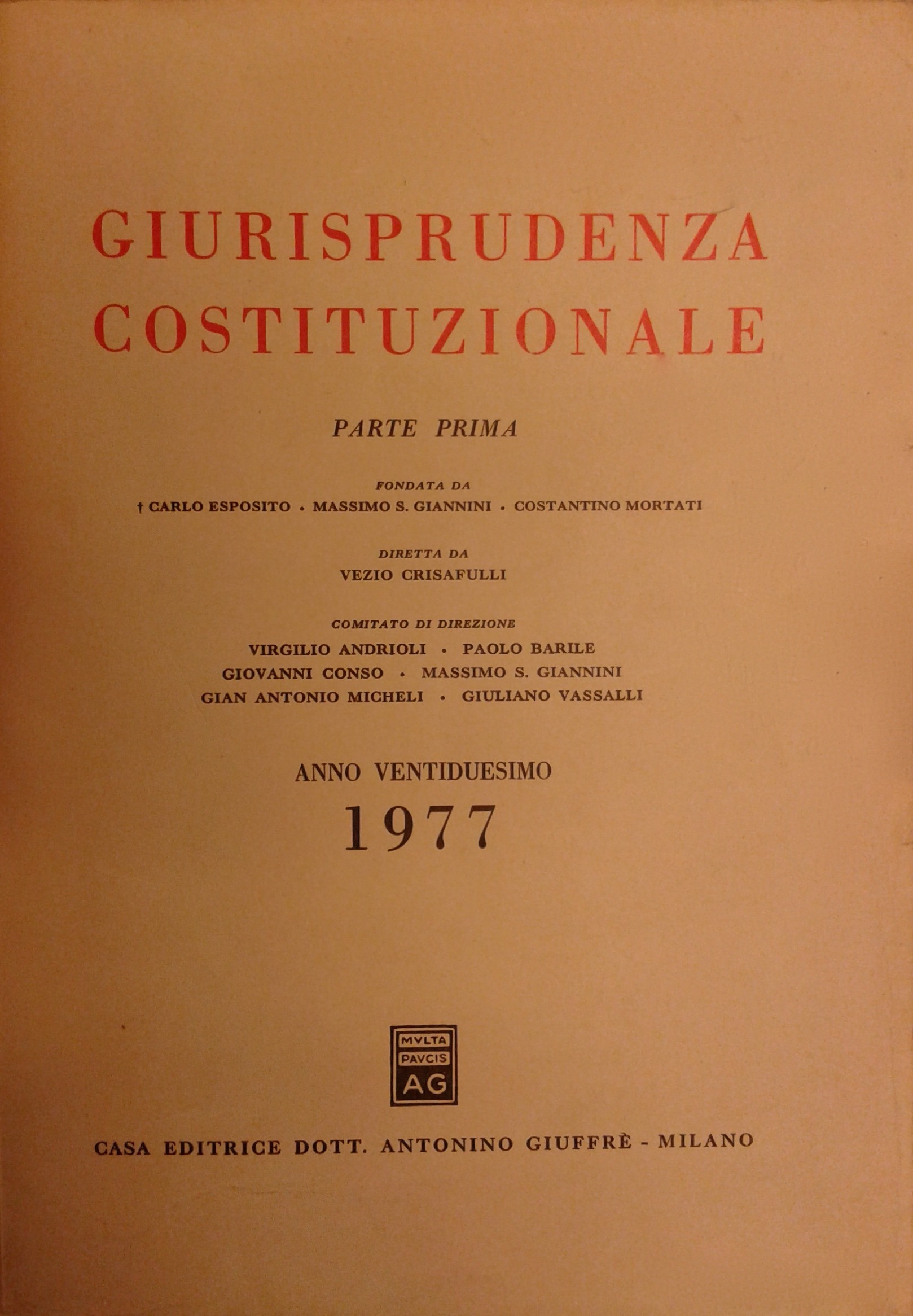 Giurisprudenza Costituzionale. 