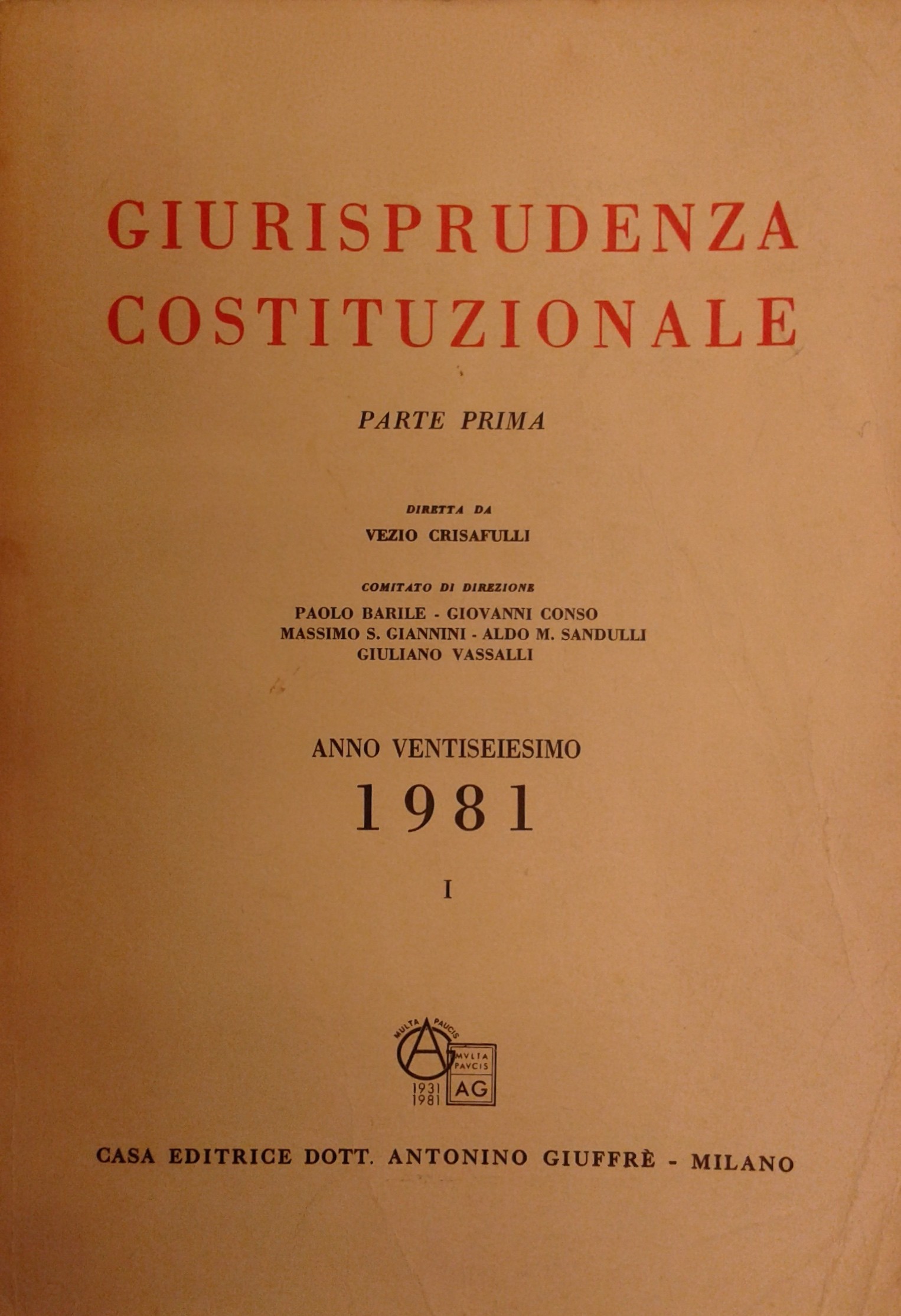 Giurisprudenza Costituzionale. 