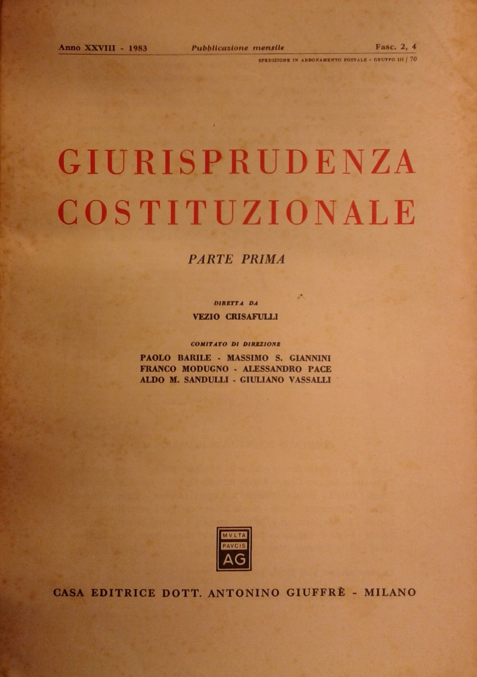 Giurisprudenza Costituzionale. 