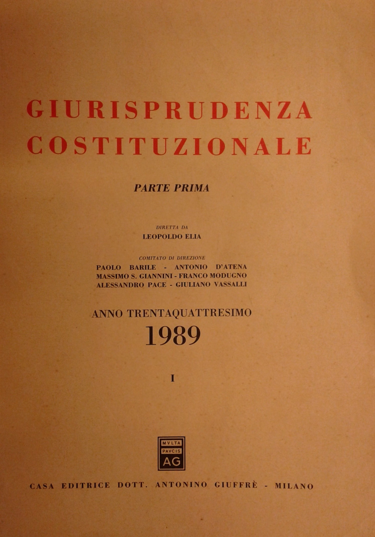 Giurisprudenza Costituzionale. 