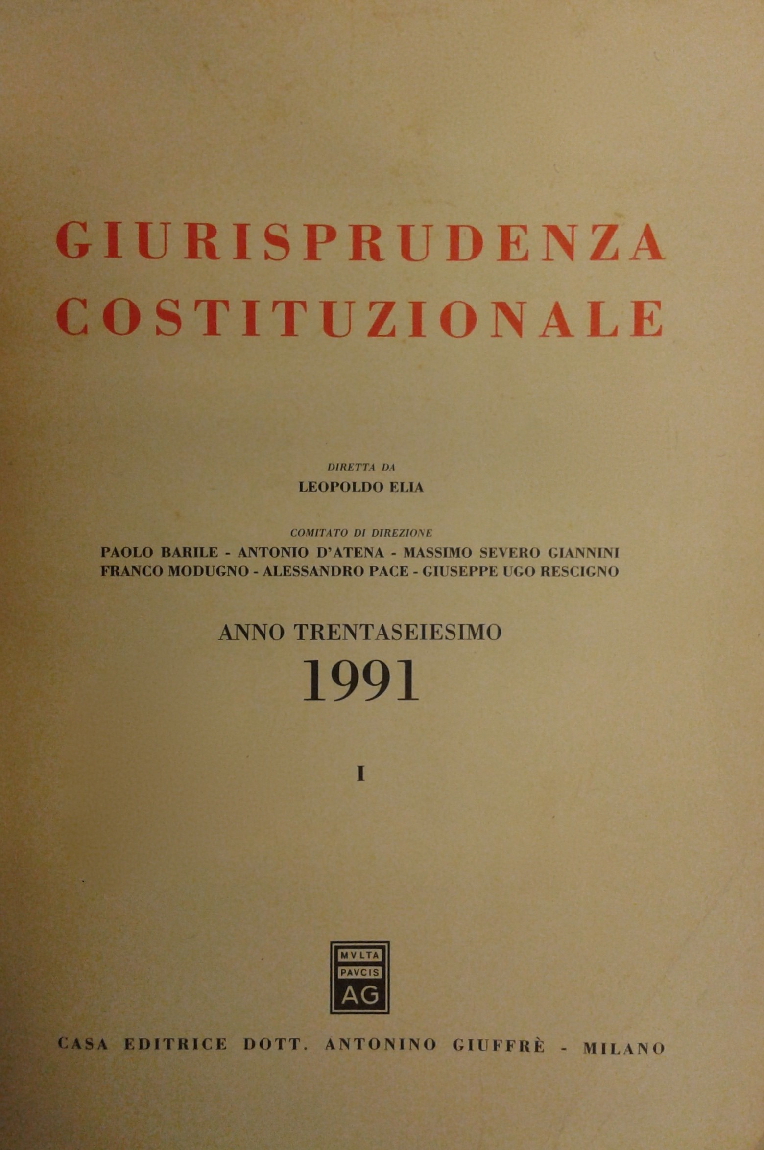Giurisprudenza Costituzionale. 
