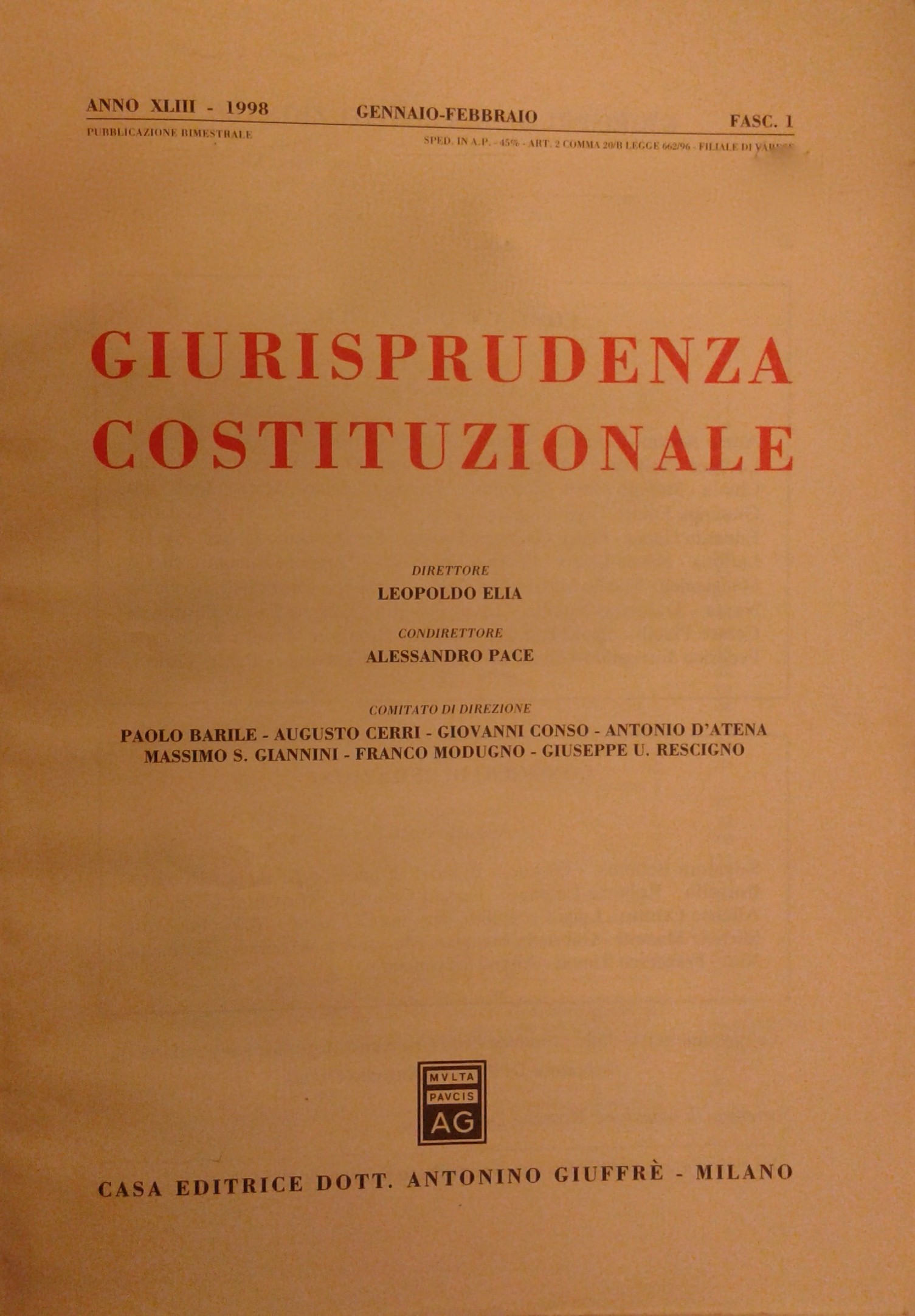 Giurisprudenza Costituzionale. 