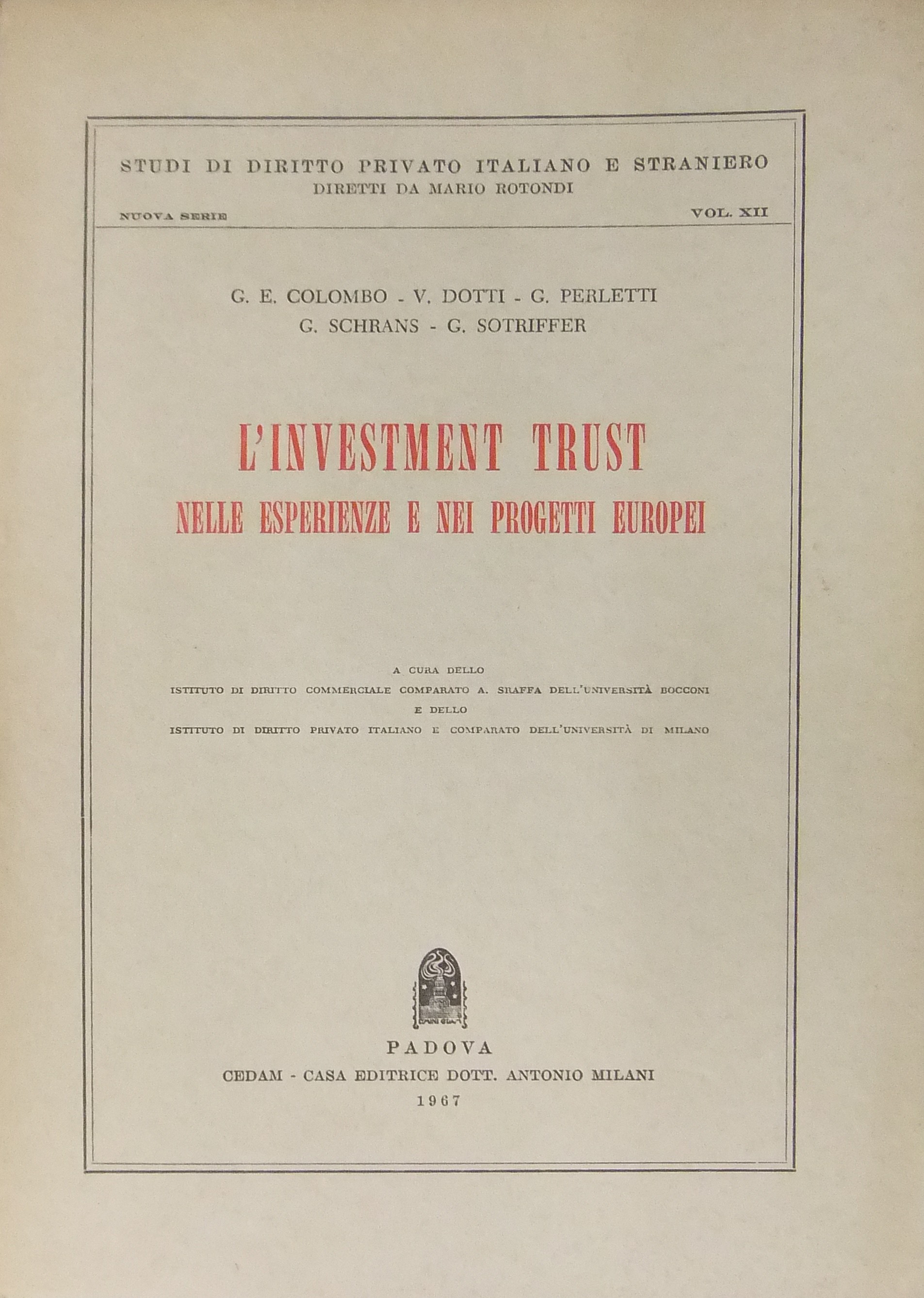 L'investment trust nelle esperienze e nei progetti europei