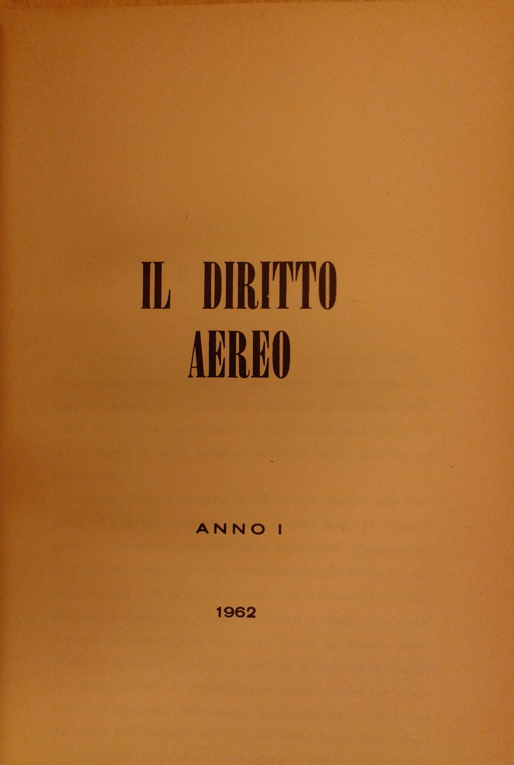 Il diritto aereo.